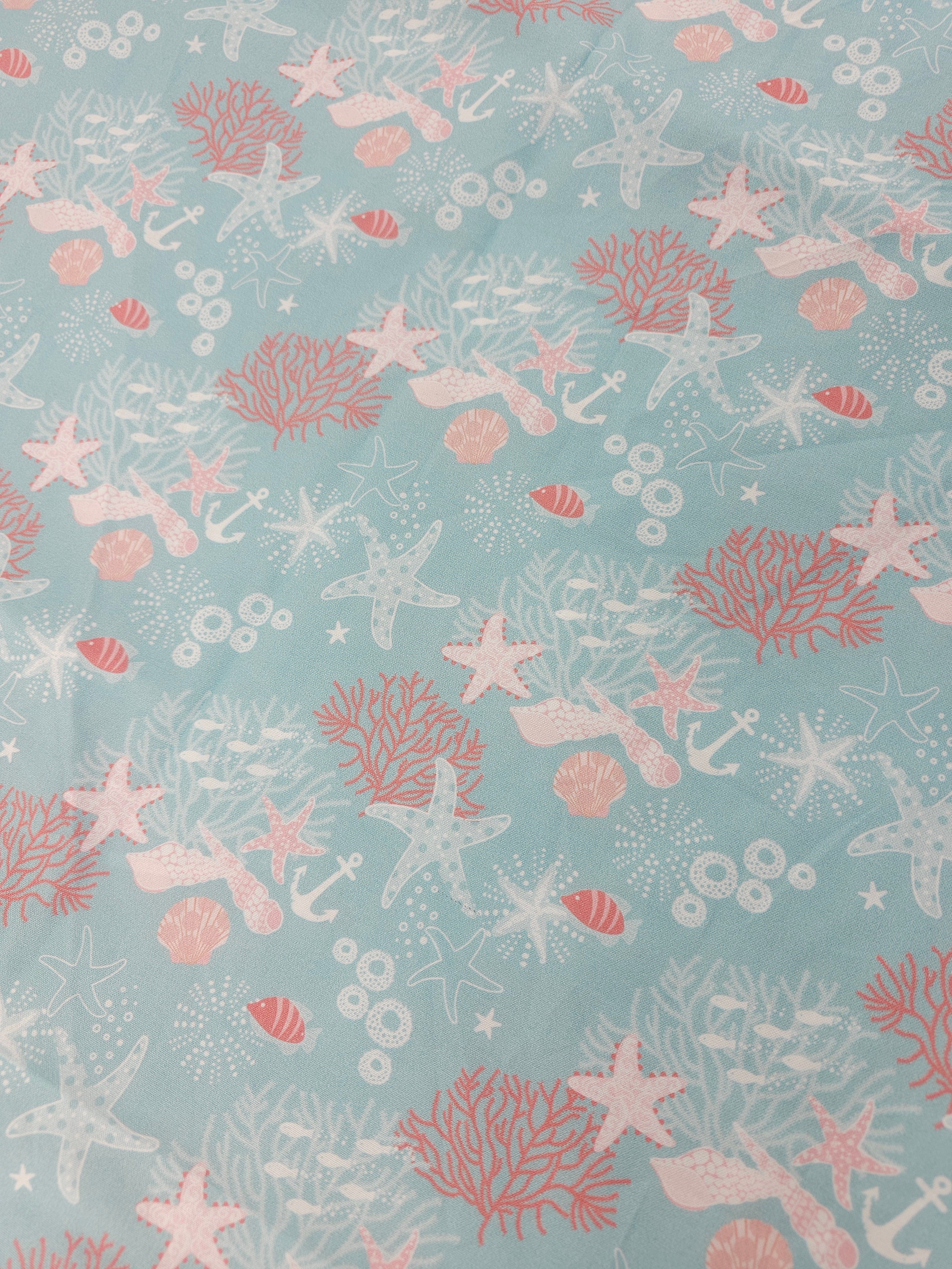 Pastel oceans Cotton- 1.8m piece