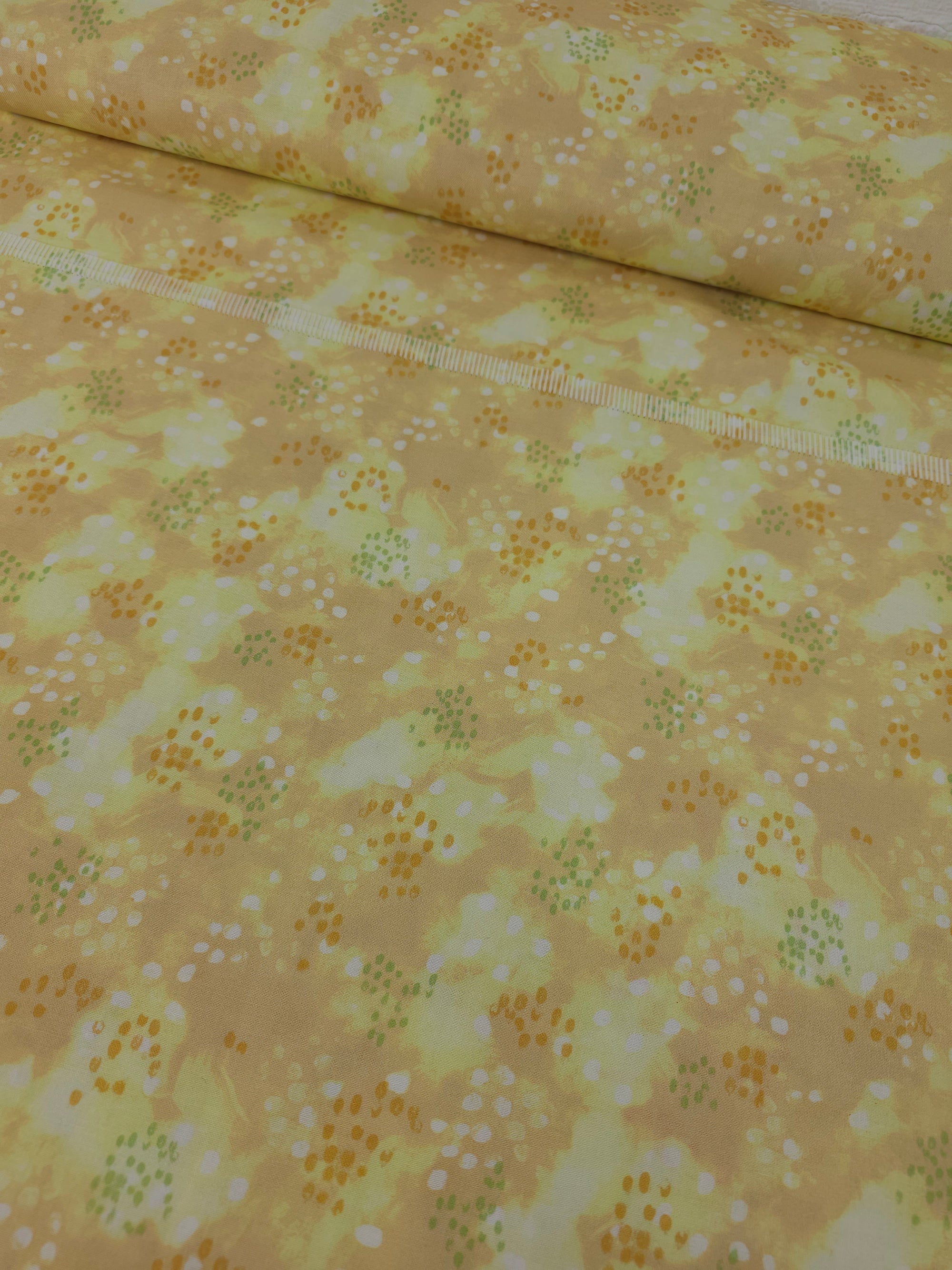 Marigold Abstract Speckle Splodge 100% Cotton