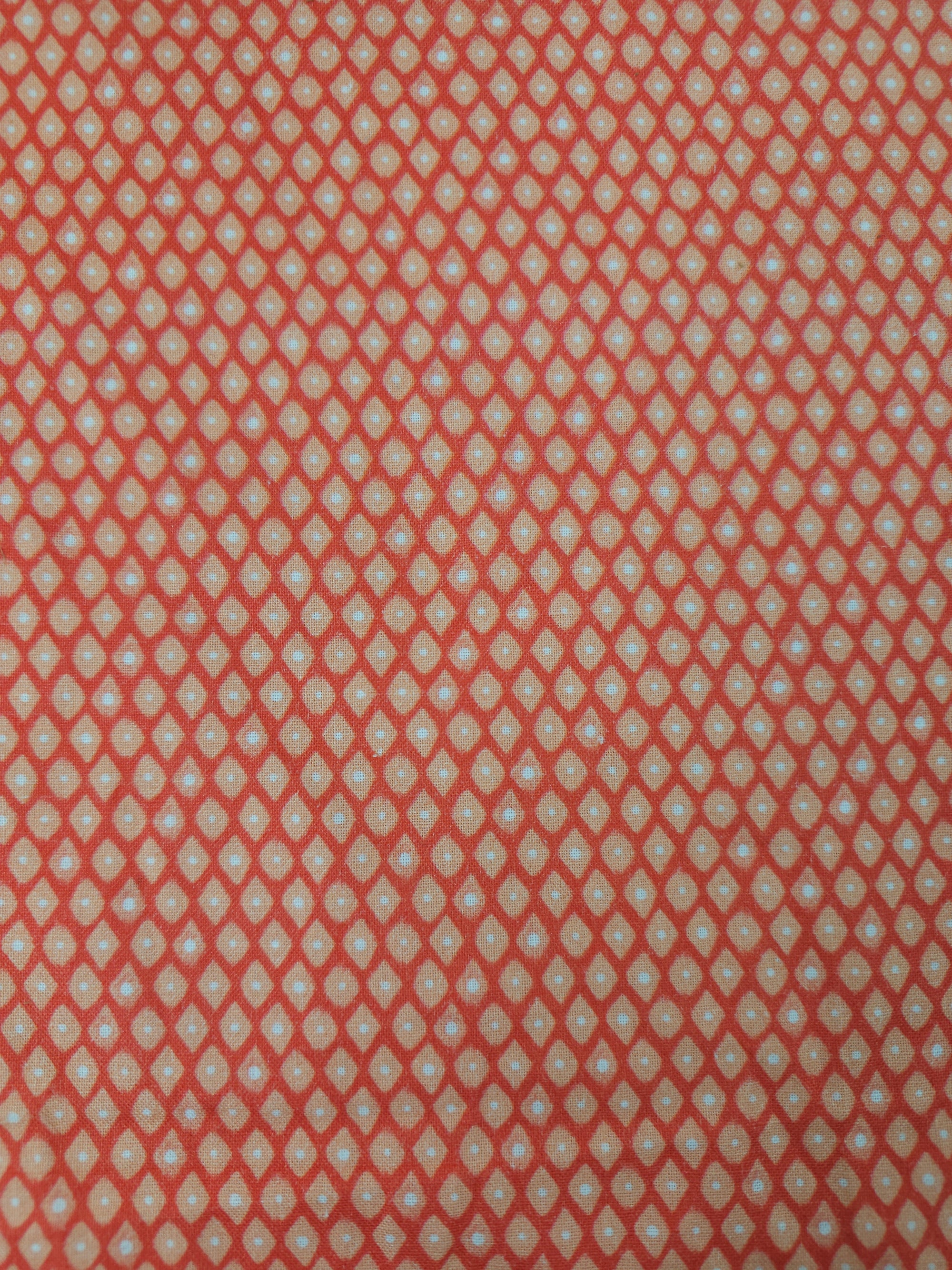 Orange Geometric Diamond 100% Cotton