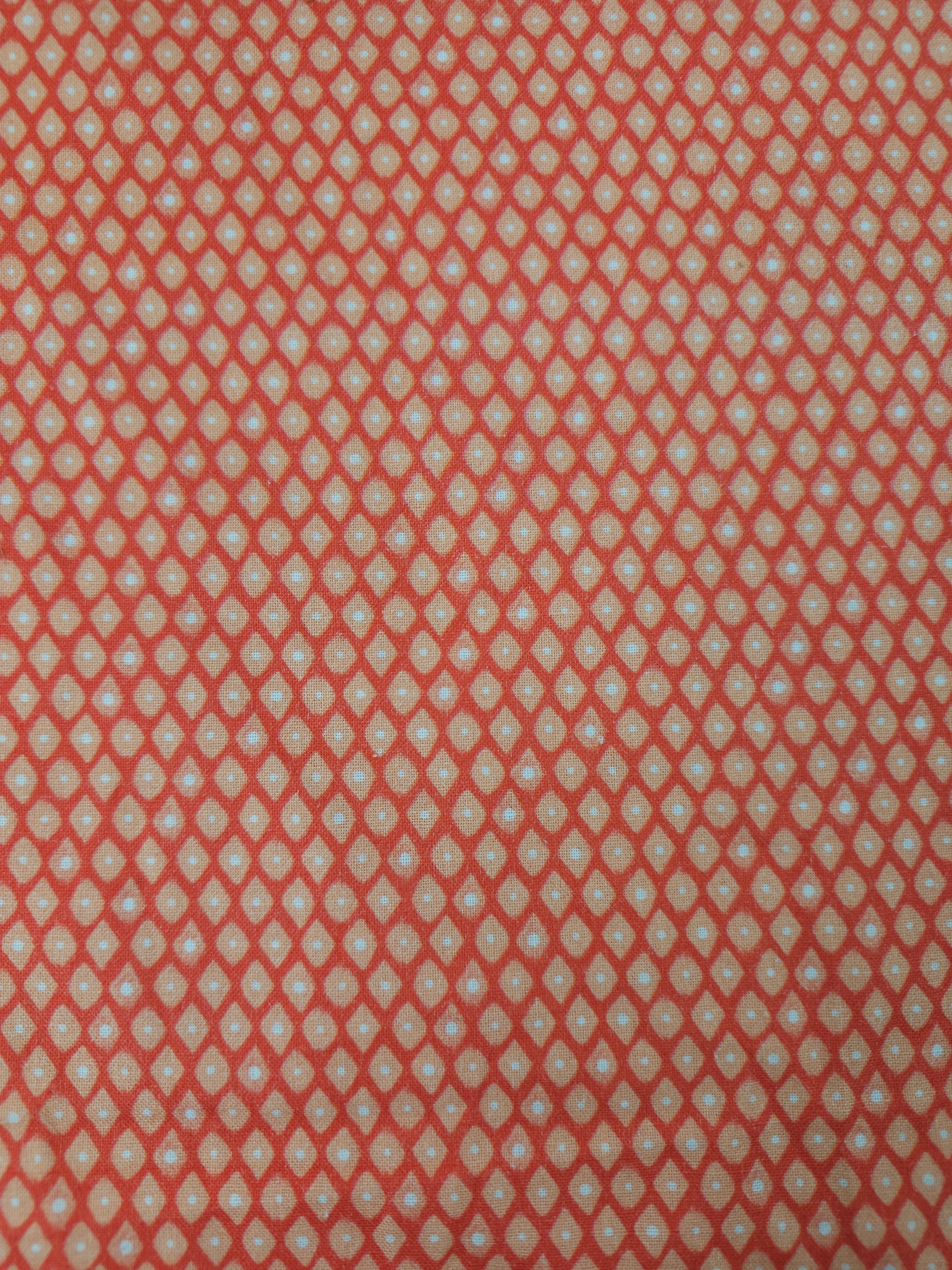 Orange Geometric Diamond 100% Cotton
