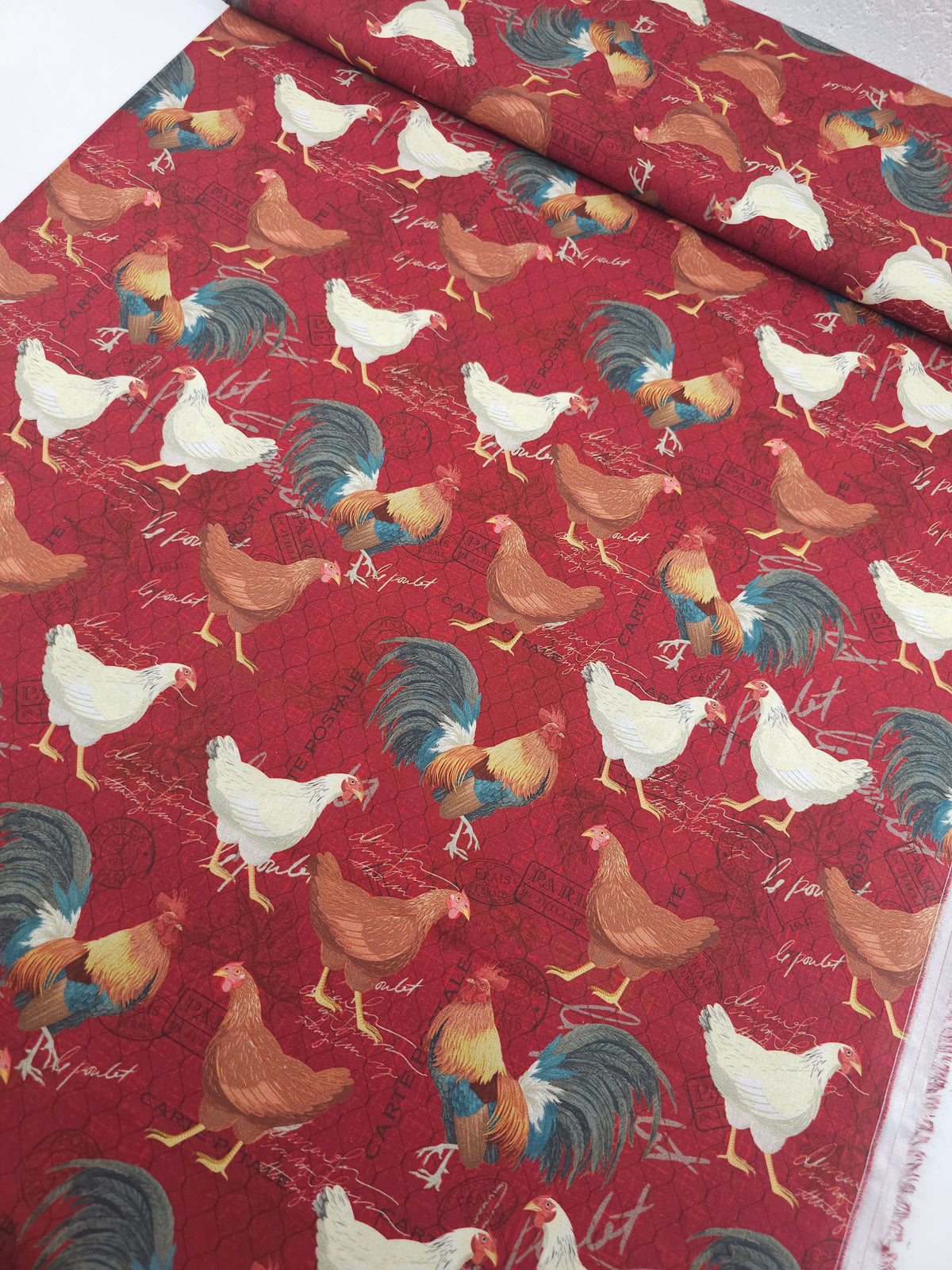 Burgundy Le Poulet 100% Cotton