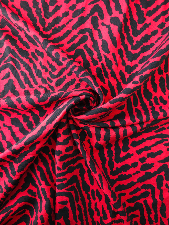 Red Aqua Viscose Blend Novelty 1008
