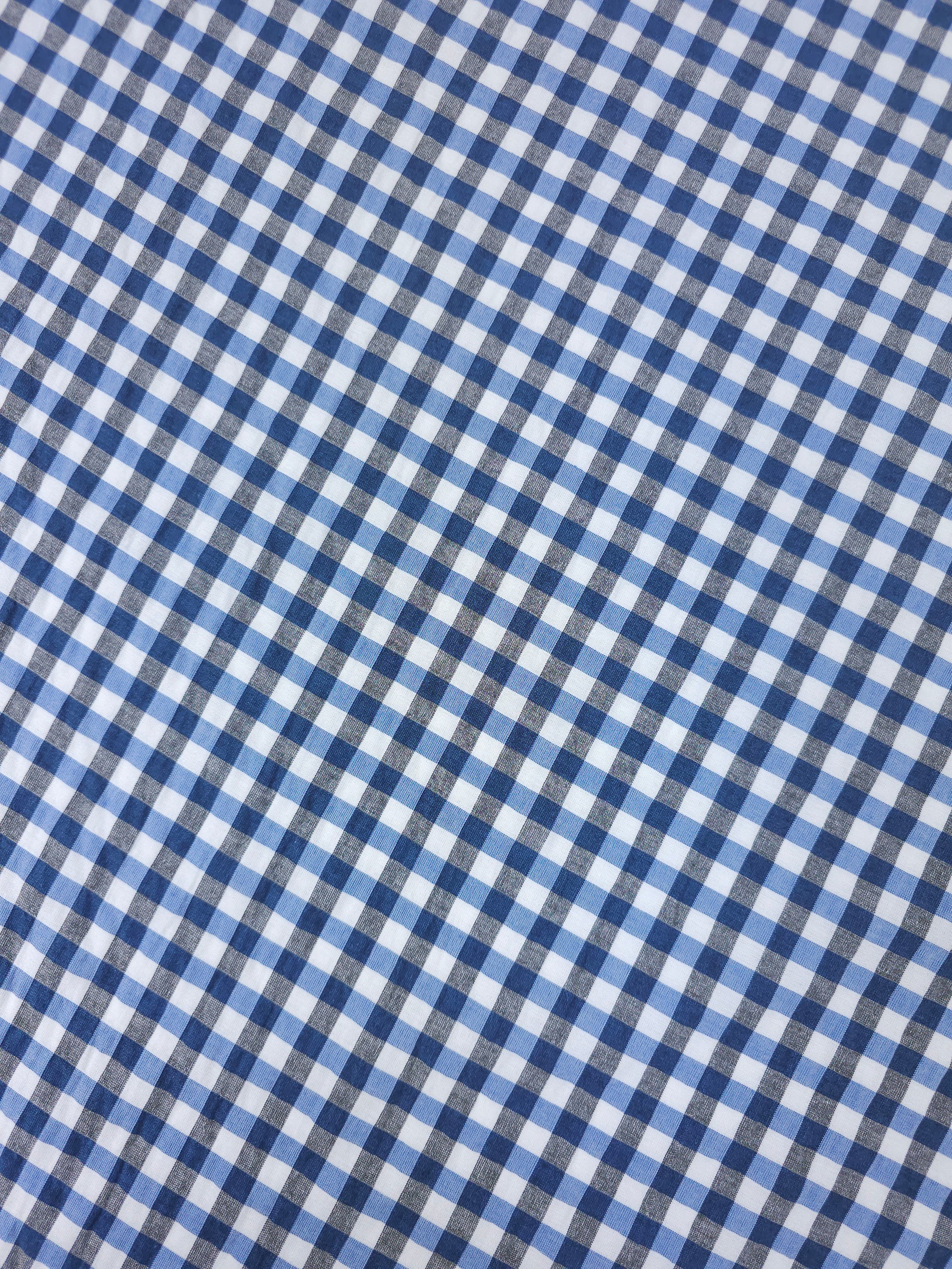 Hale Blue/Grey Small Gingham Cotton Poly