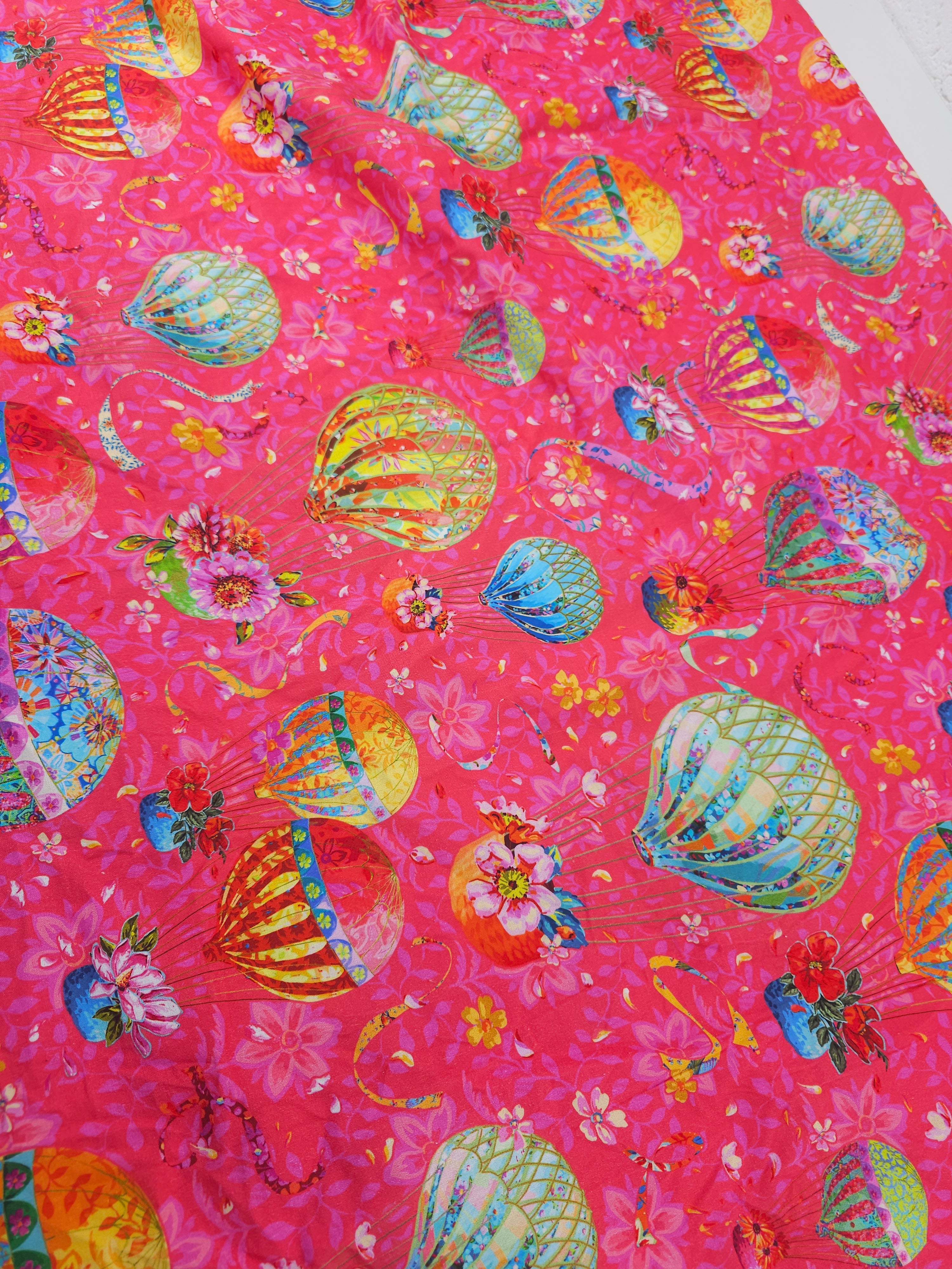 Pink hot air balloon Cotton- 1.4m piece