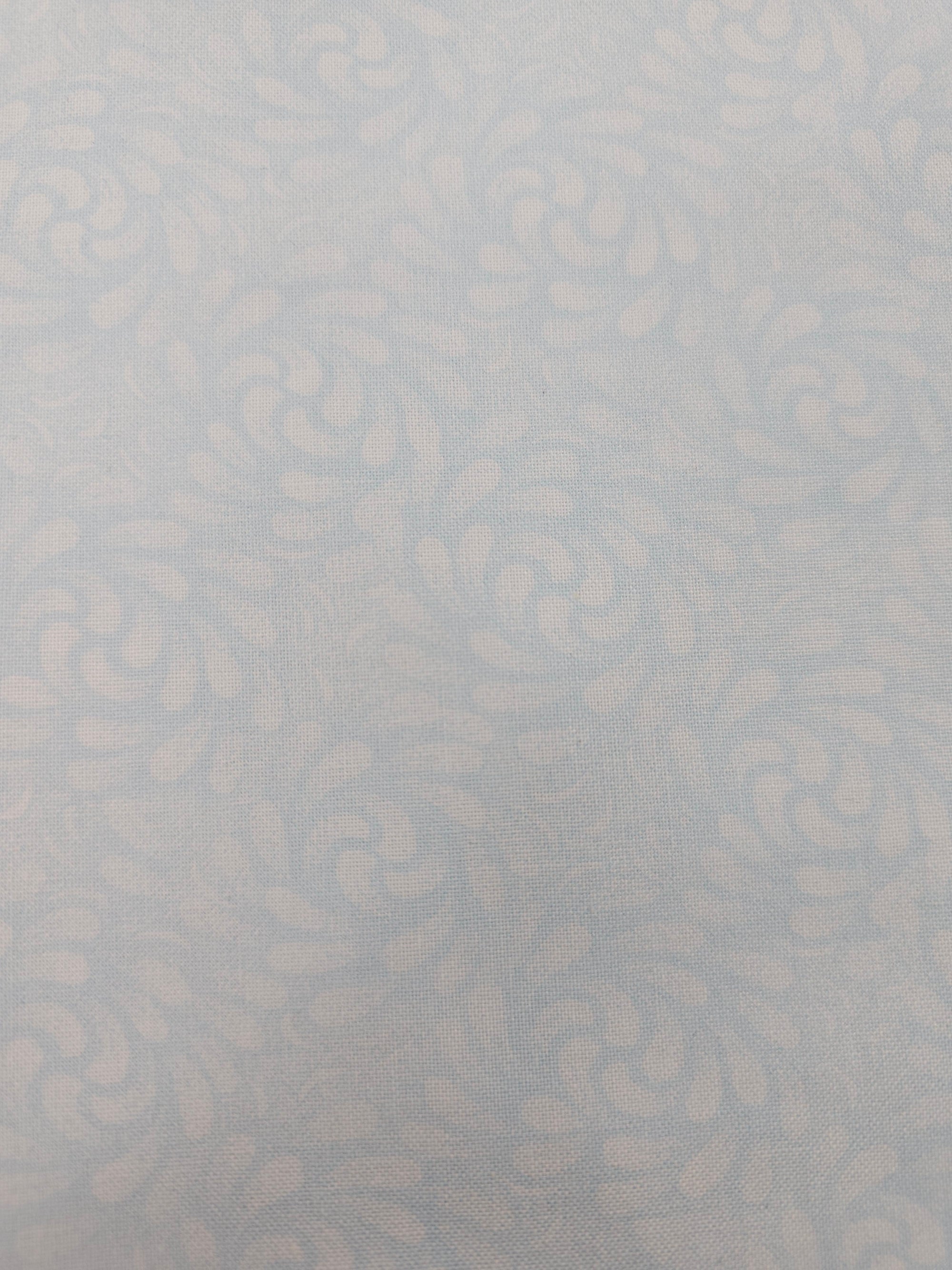 Pale Blue Floral Swash 100% Cotton