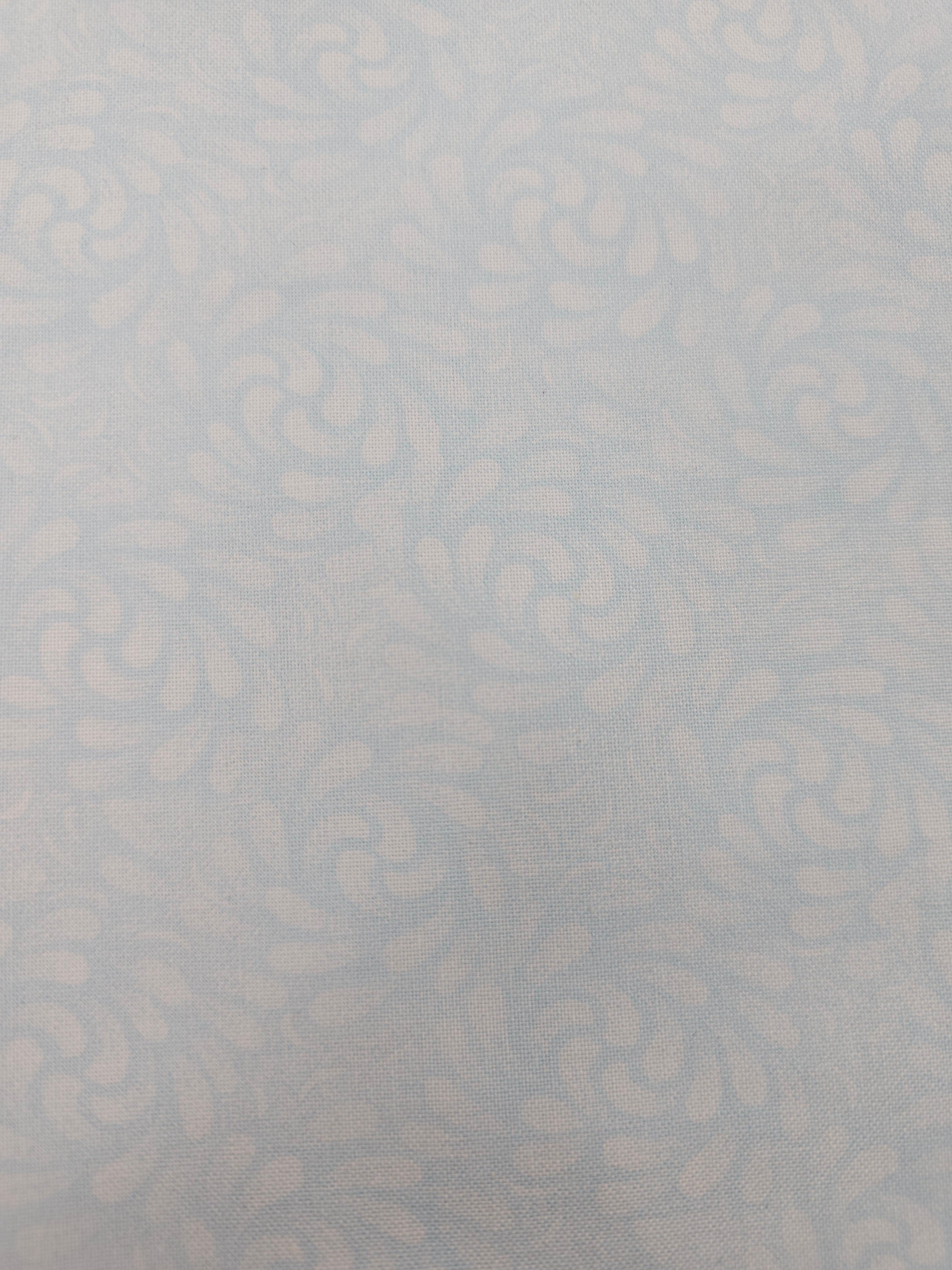 Pale Blue Floral Swash 100% Cotton