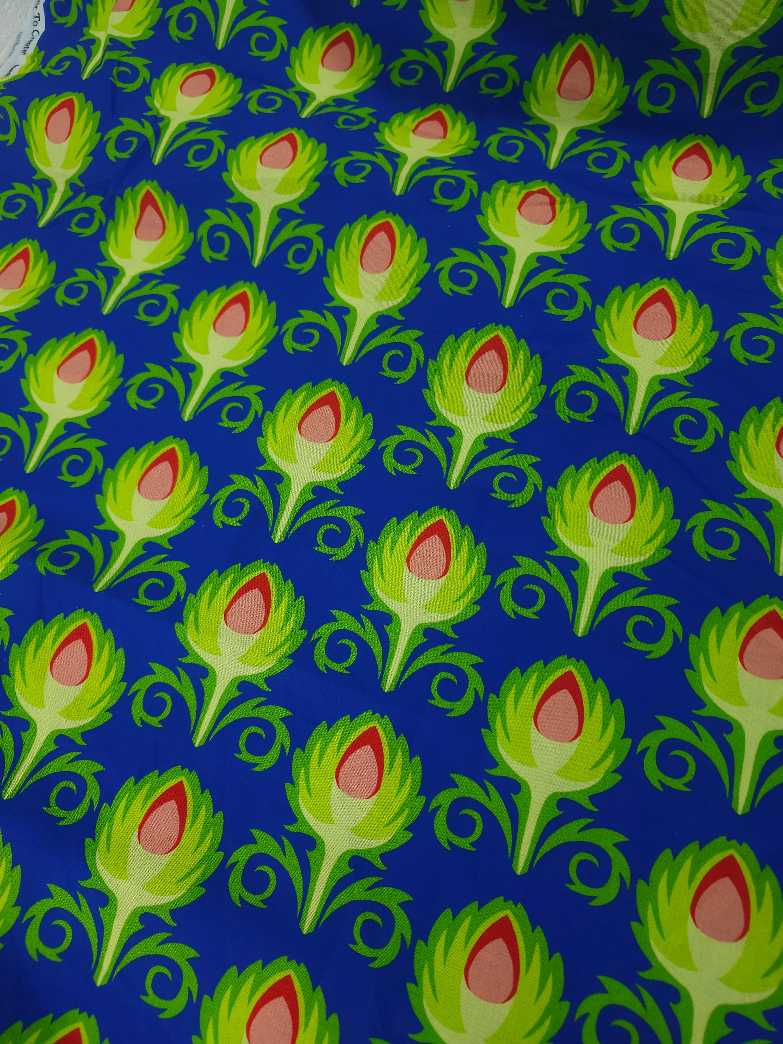 Blue artichoke Cotton- 2m piece