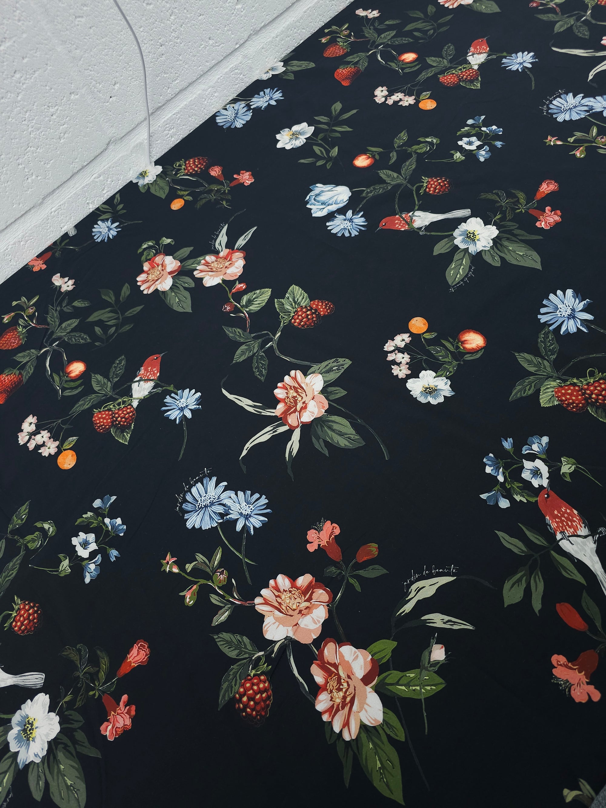 Berry Bird Floral Lightweight Cotton