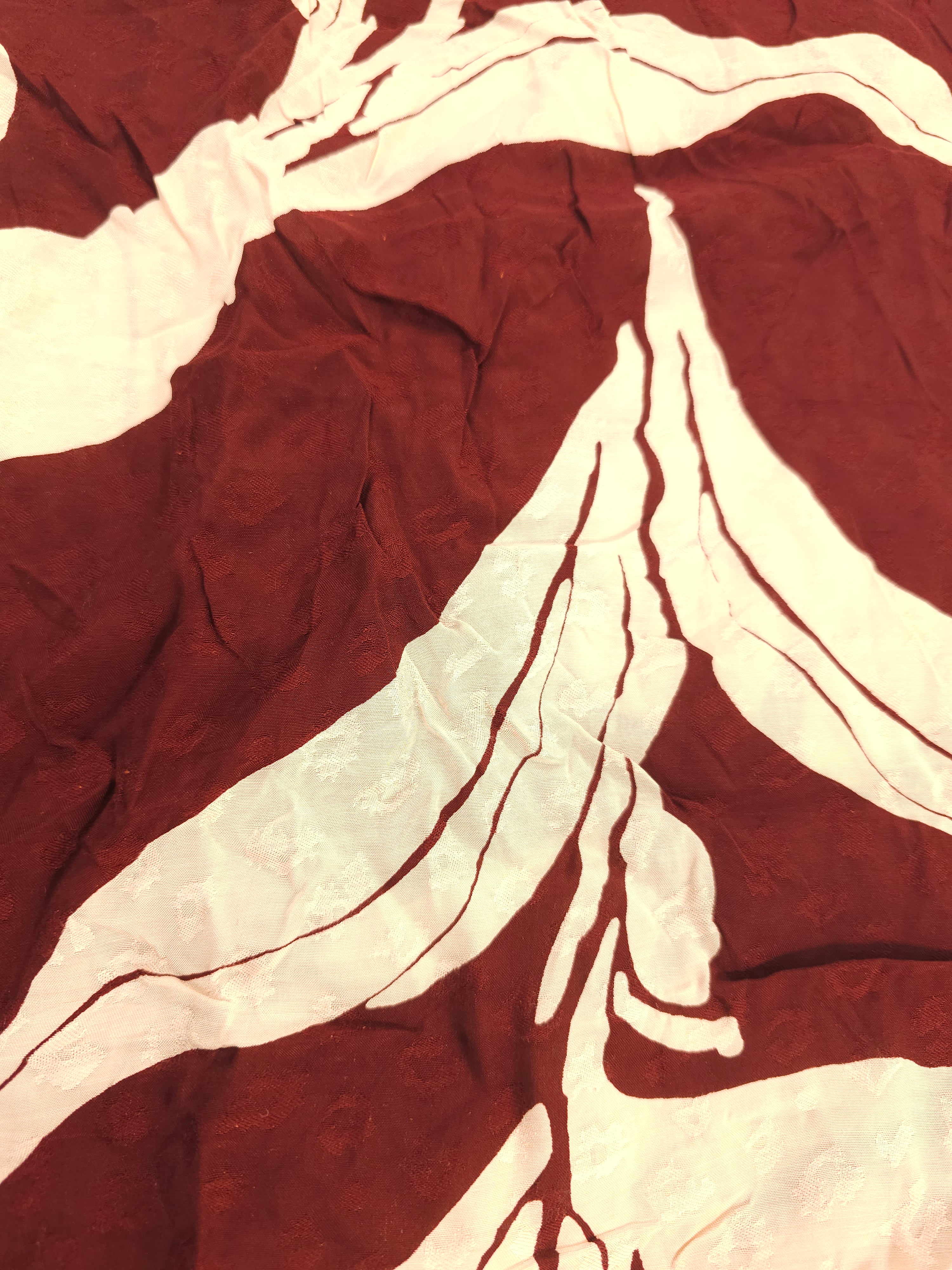 Burgandy fauna Viscose- 2m piece