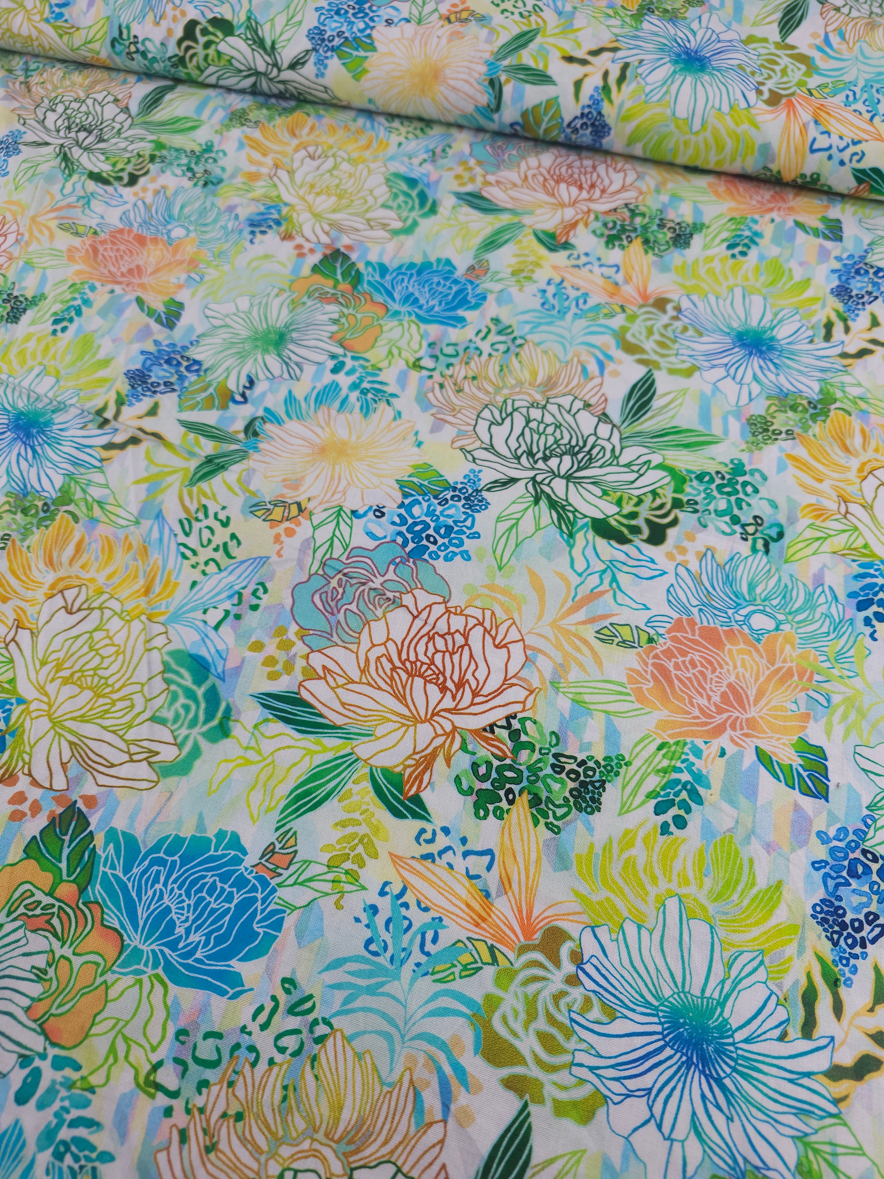 Tropical Flora Vibes 100% Cotton 104” - Robert Kaufman *EXTRA WIDE*
