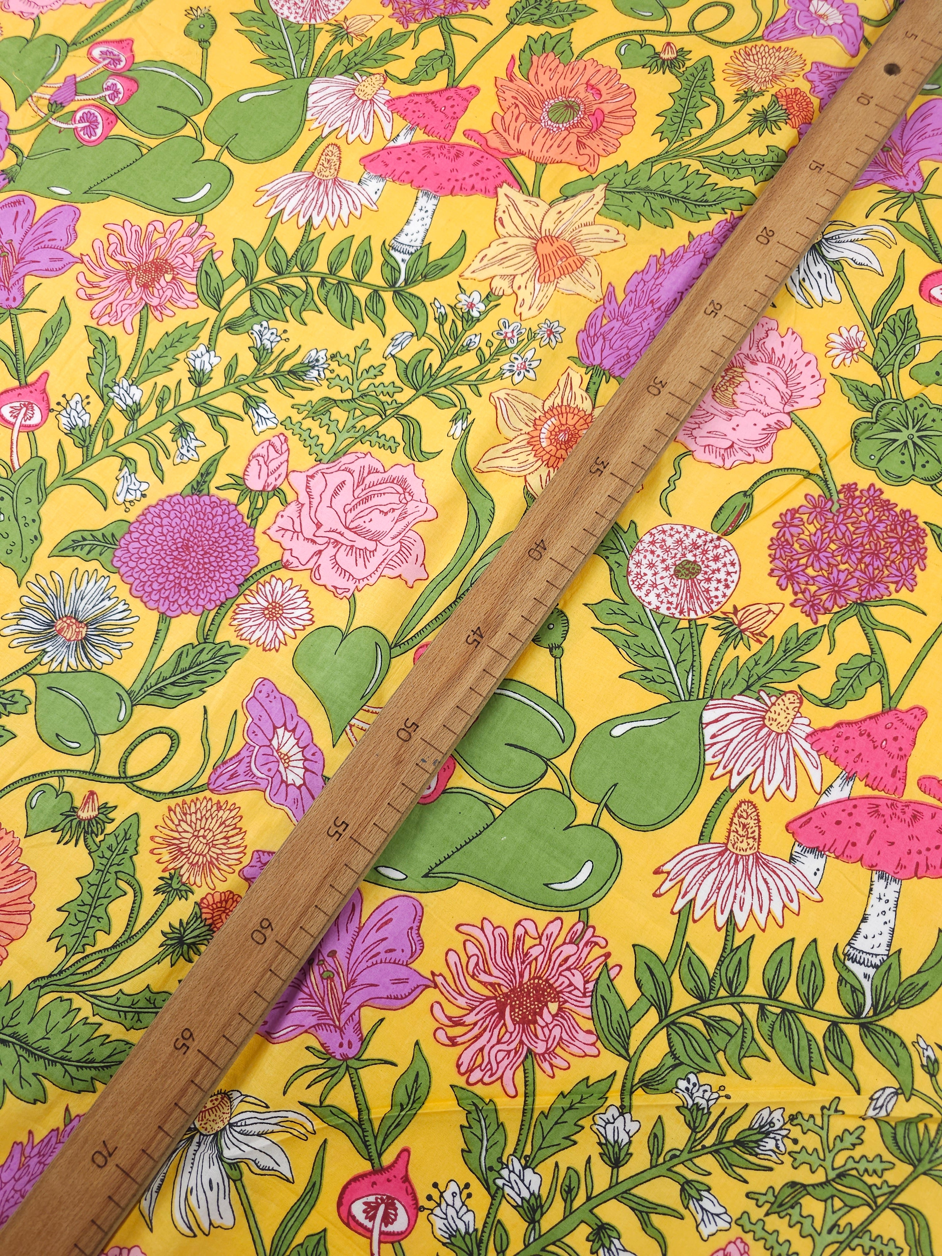 Marigold Shroom Field Cambric Cotton
