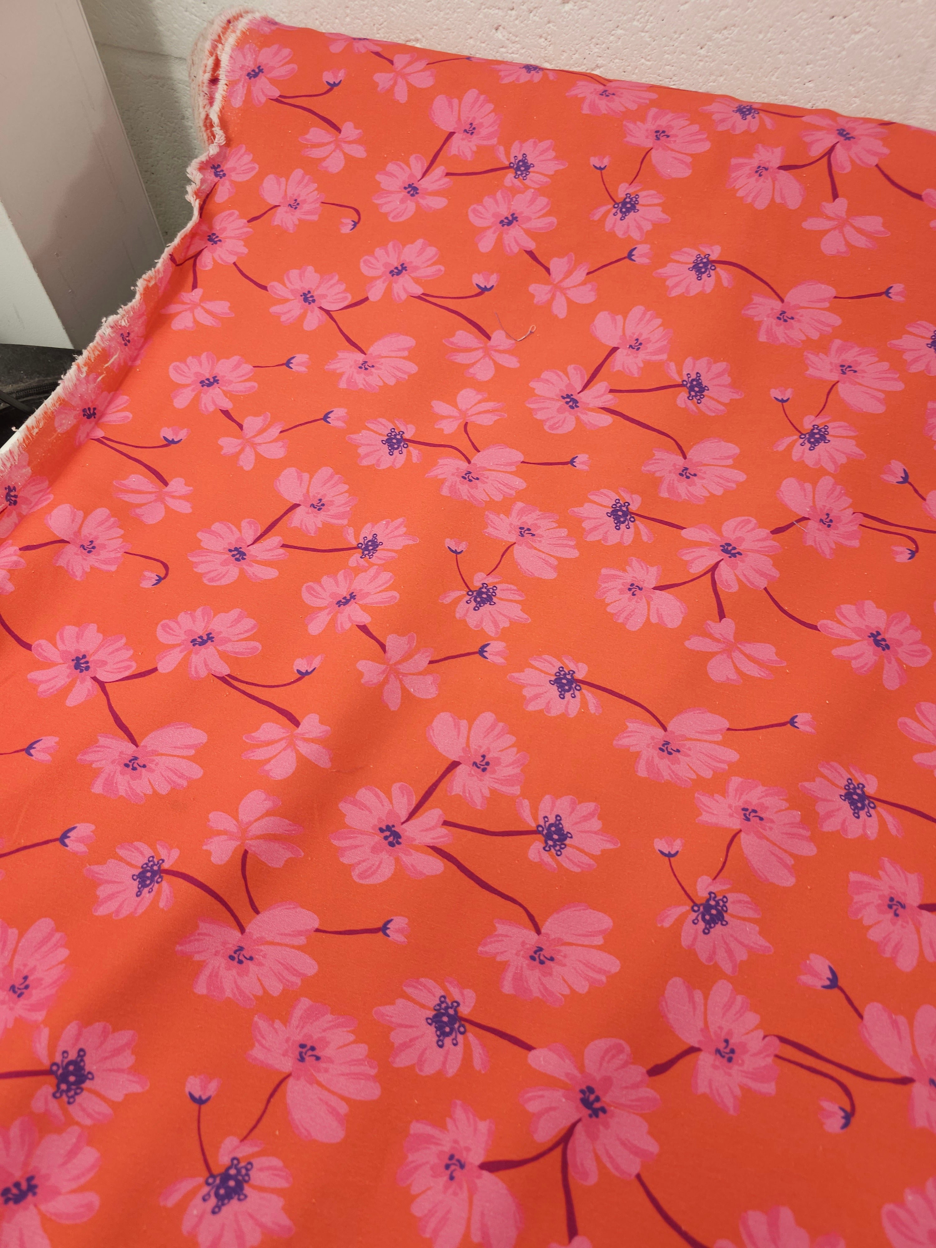 Blood Orange/Pink Cotton Stretch
