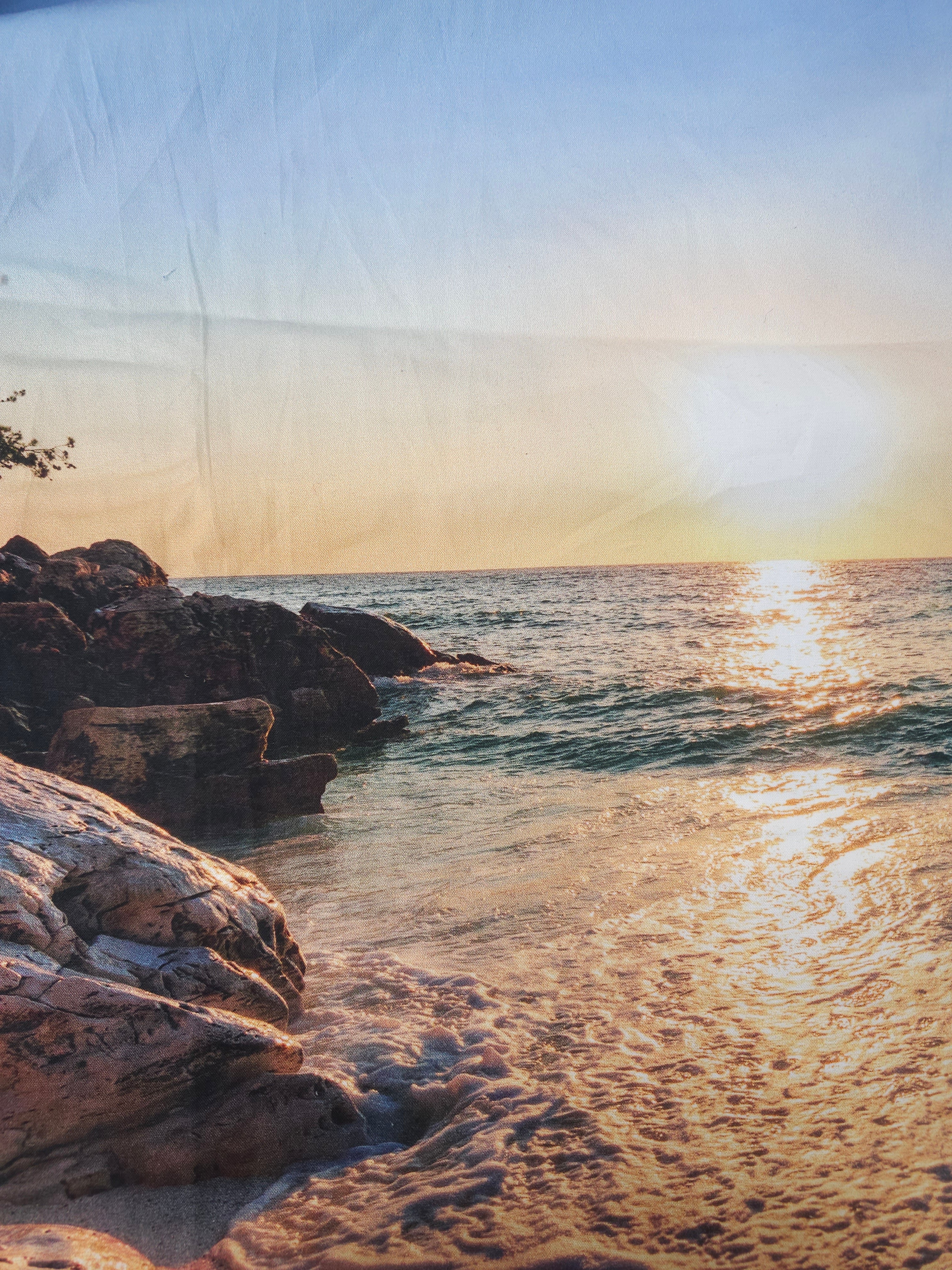 Coastal rocks Cotton panels- 3m piece