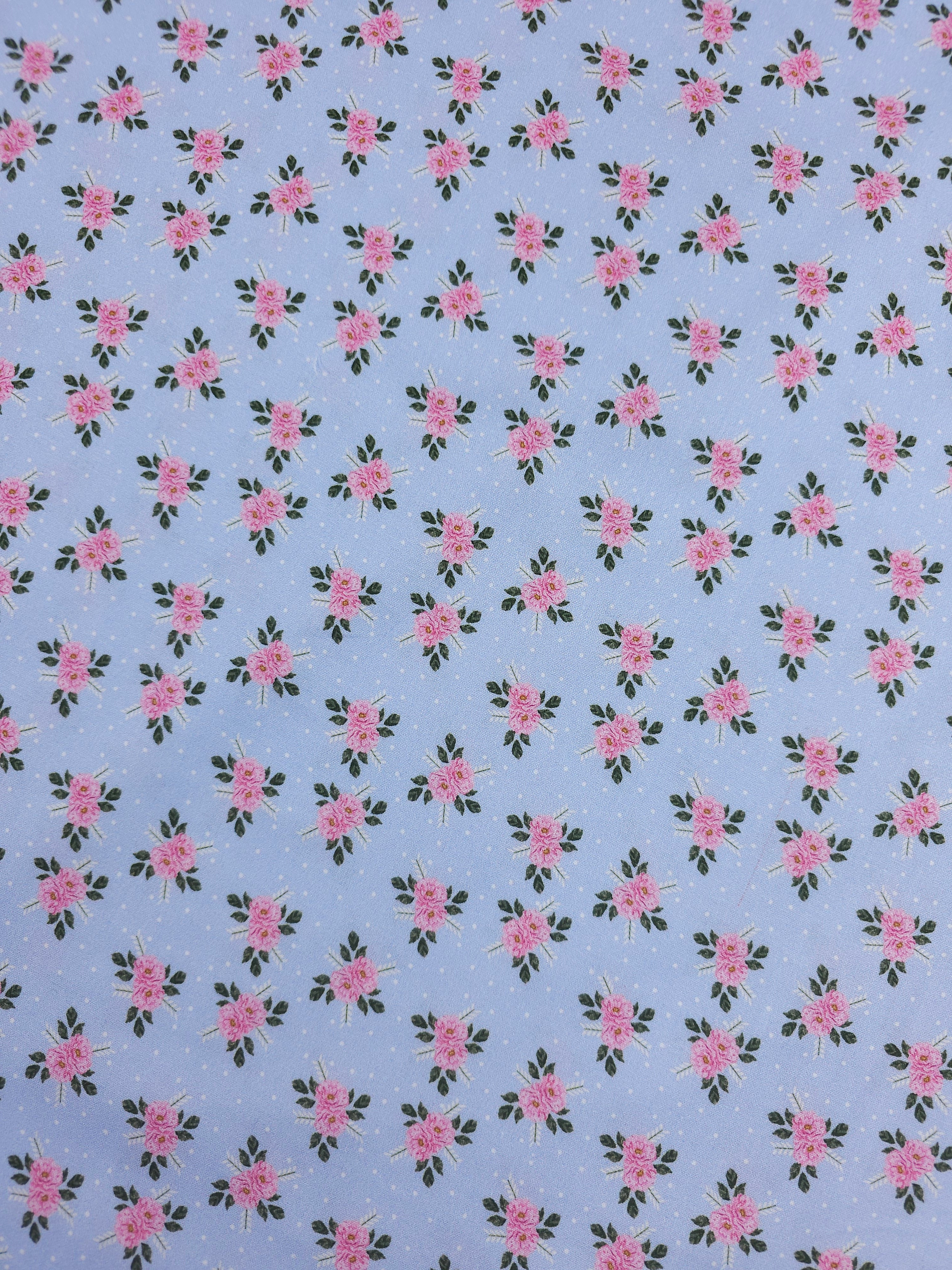 Ditsy Hydrangea Pair Floral 100% Cotton 55”