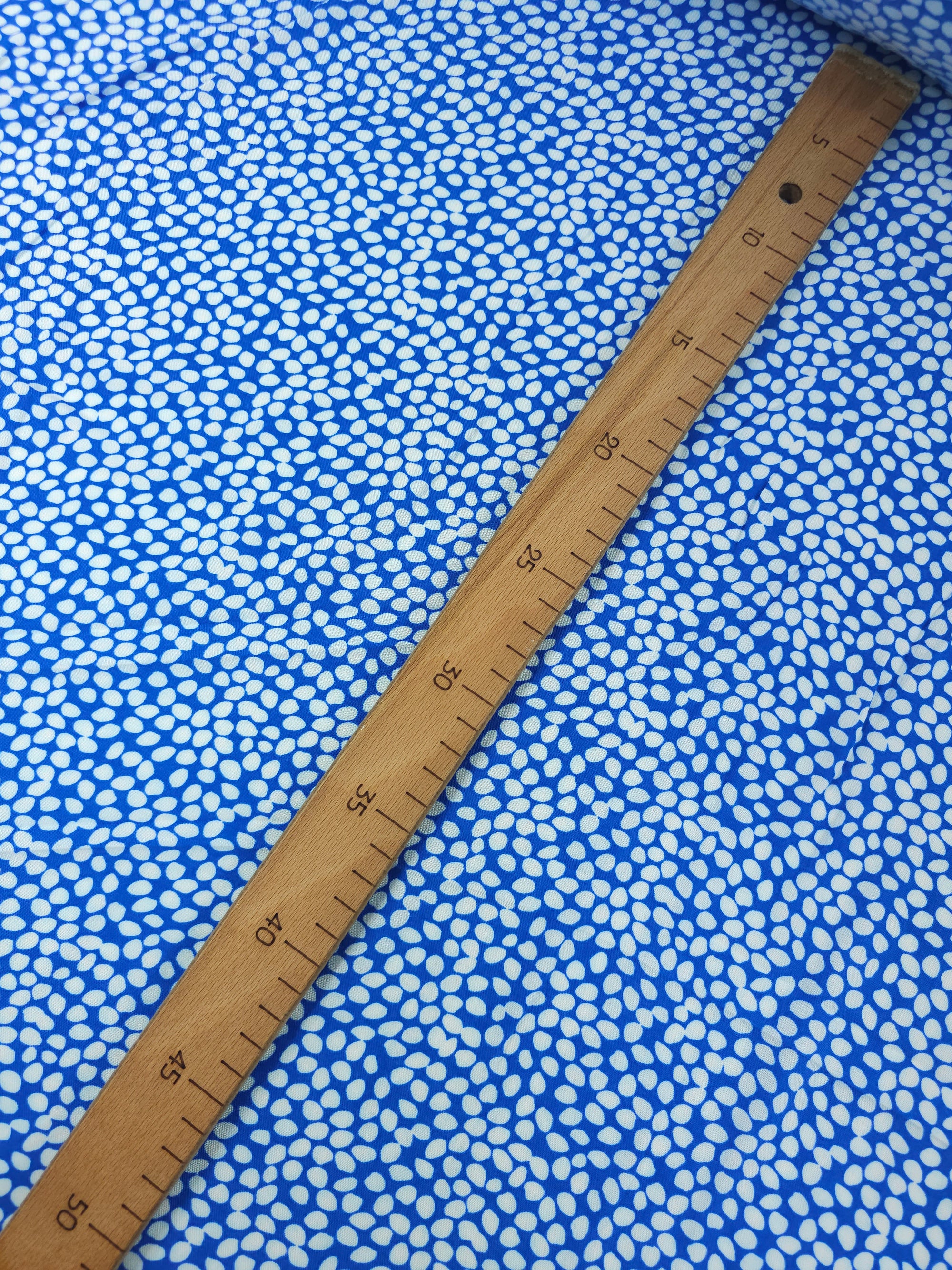 Cobalt Blue/White Pebble Viscose Challis