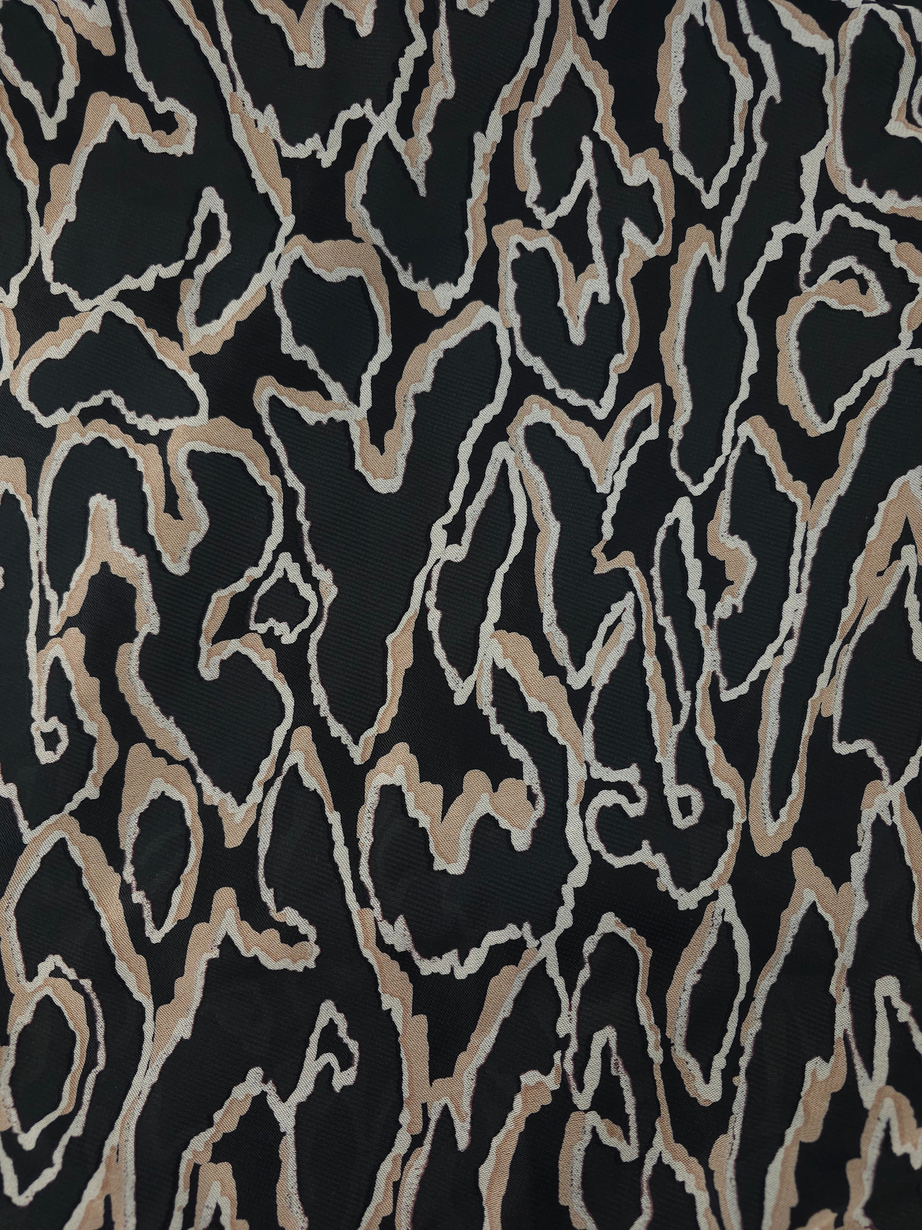 Black brown wiggle Viscose- 2m piece