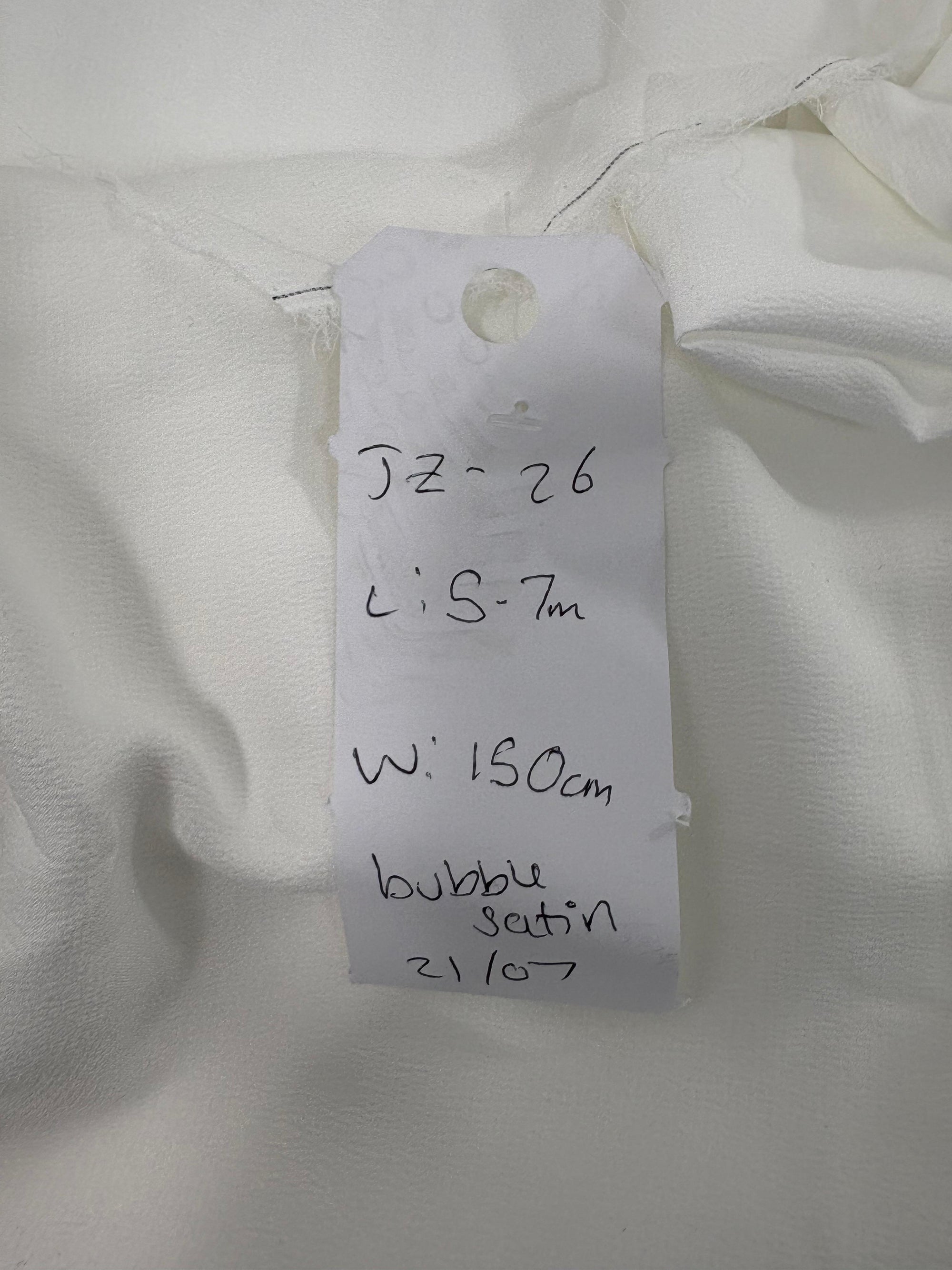 White Bubble Satin - 5.7m Piece