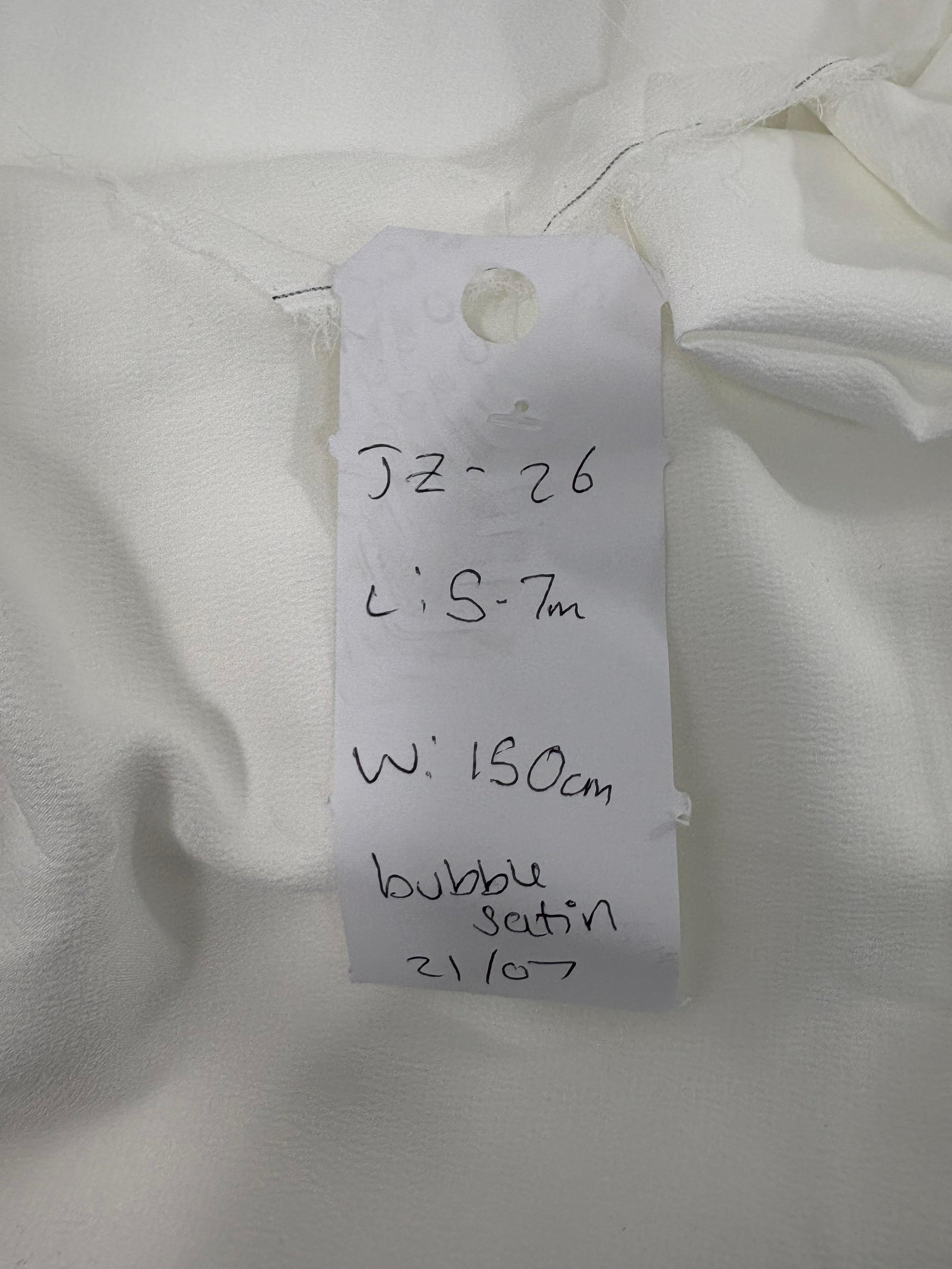 White Bubble Satin - 5.7m Piece