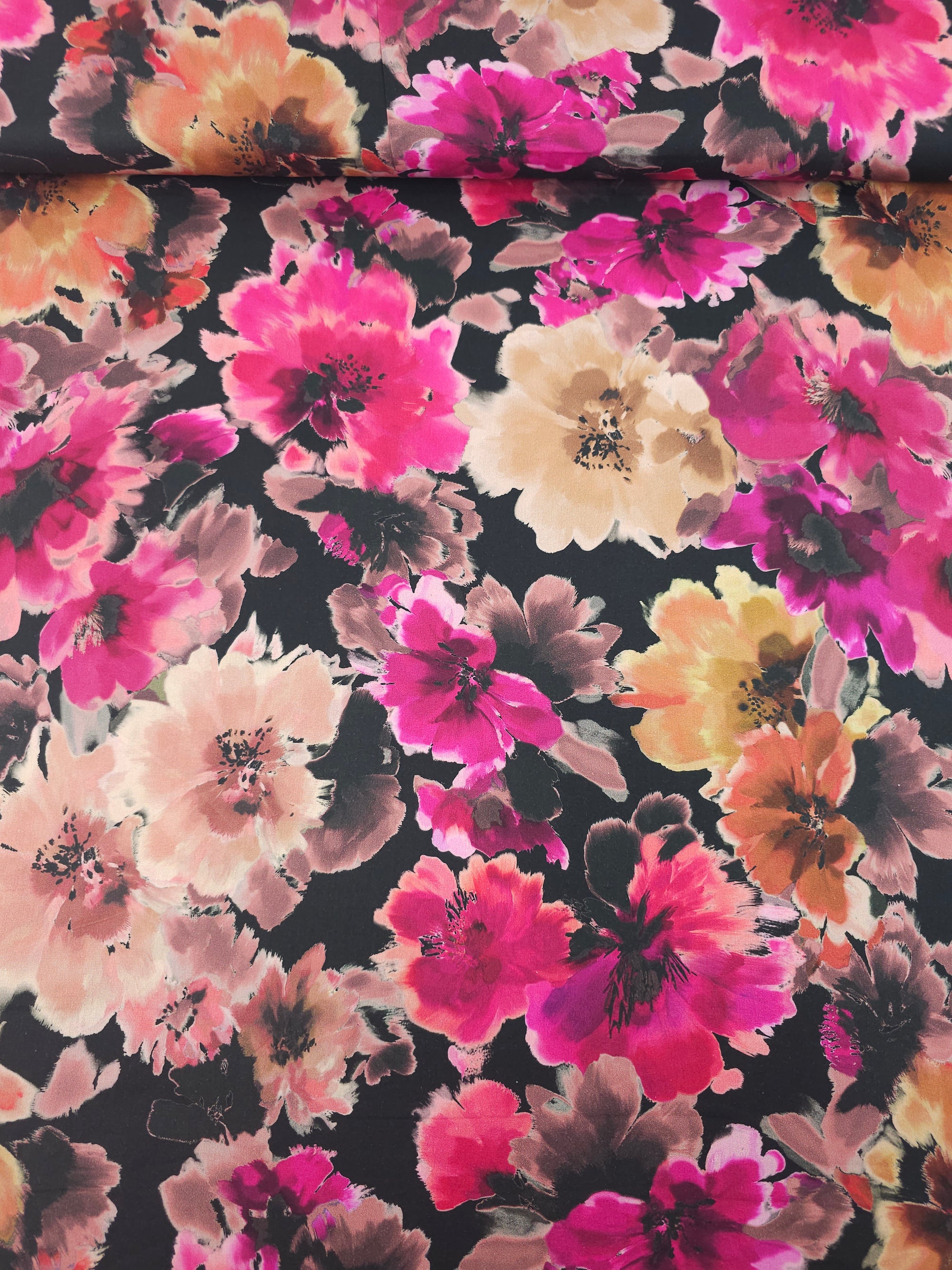 Magenta/Mauve Tahiti Floral Cotton Viscose 60"