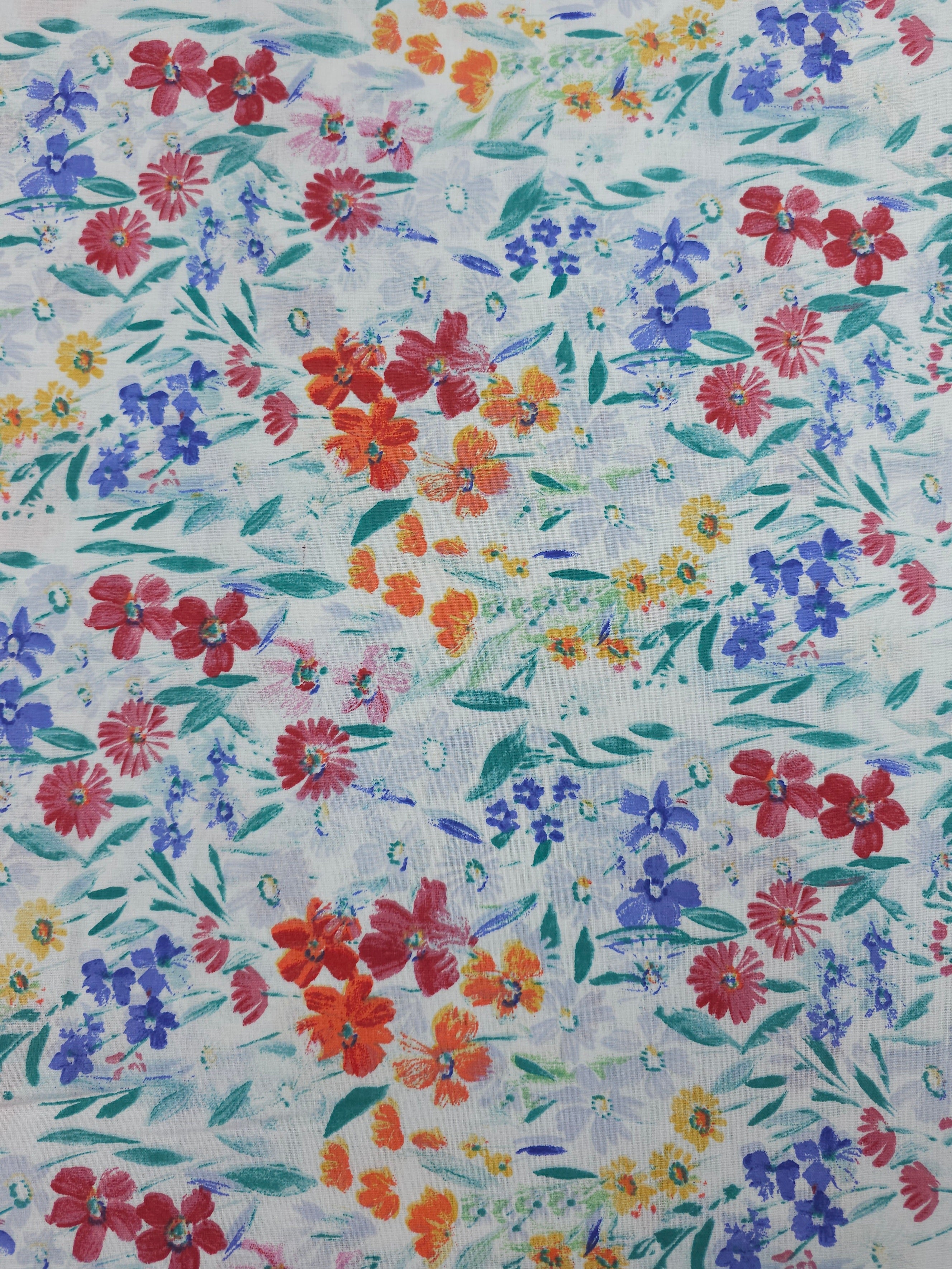 Watercolour Mini Floral Meadow 100% Cotton 110"