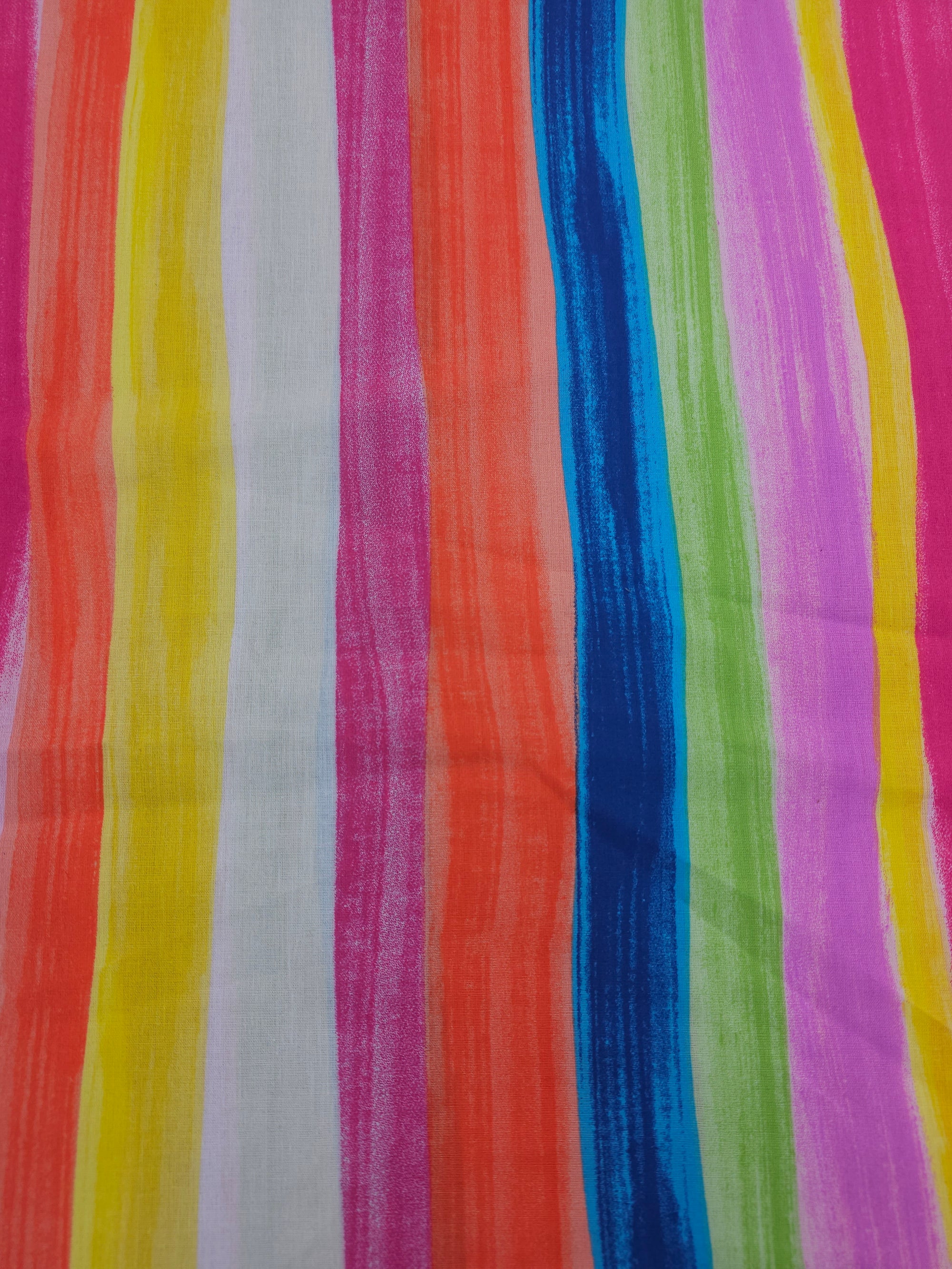 Rainbow Streamer Stripe 100% Cotton 104” - Dunelm *EXTRA WIDE*