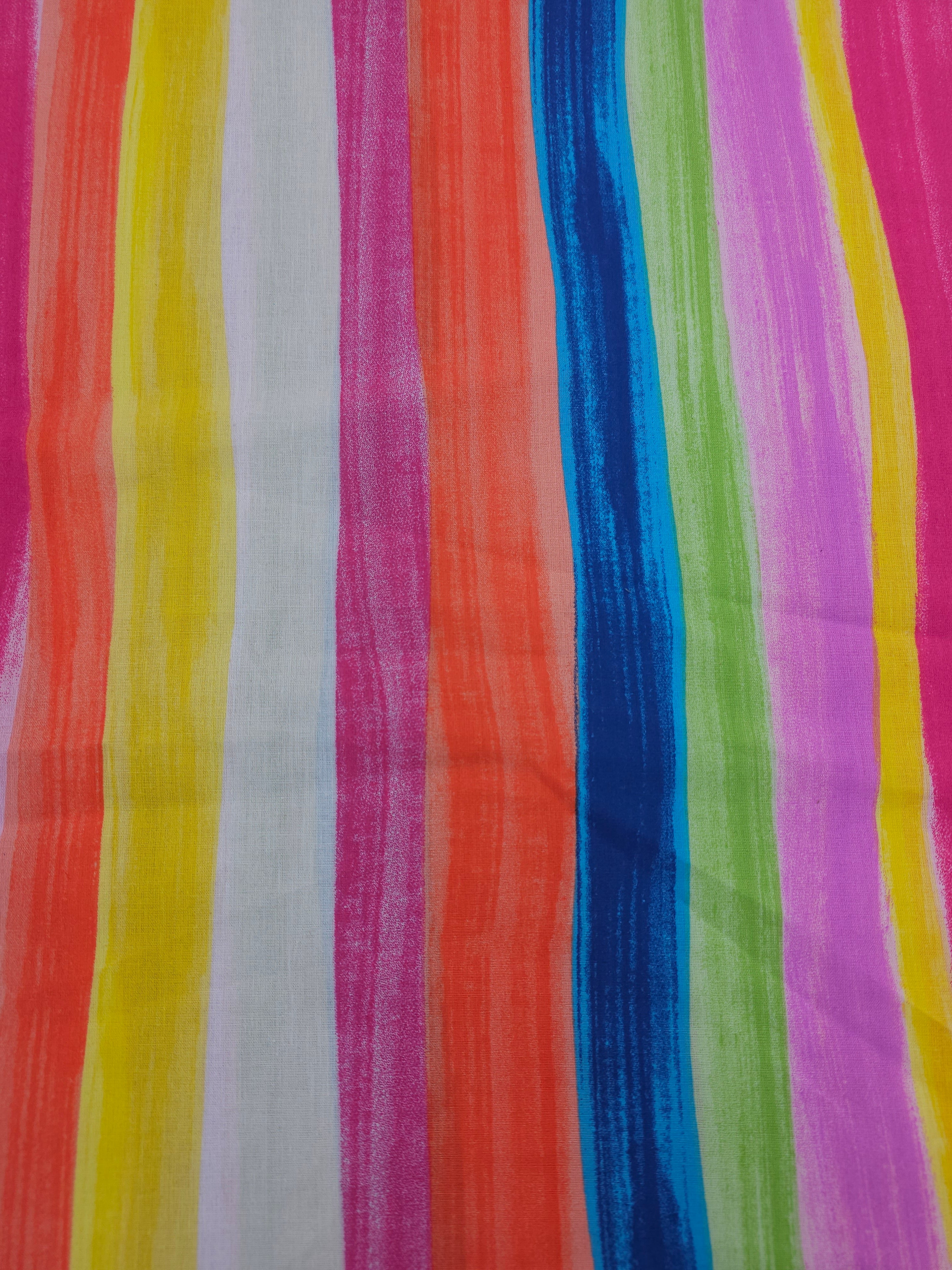 Rainbow Streamer Stripe 100% Cotton 104” - Dunelm *EXTRA WIDE*