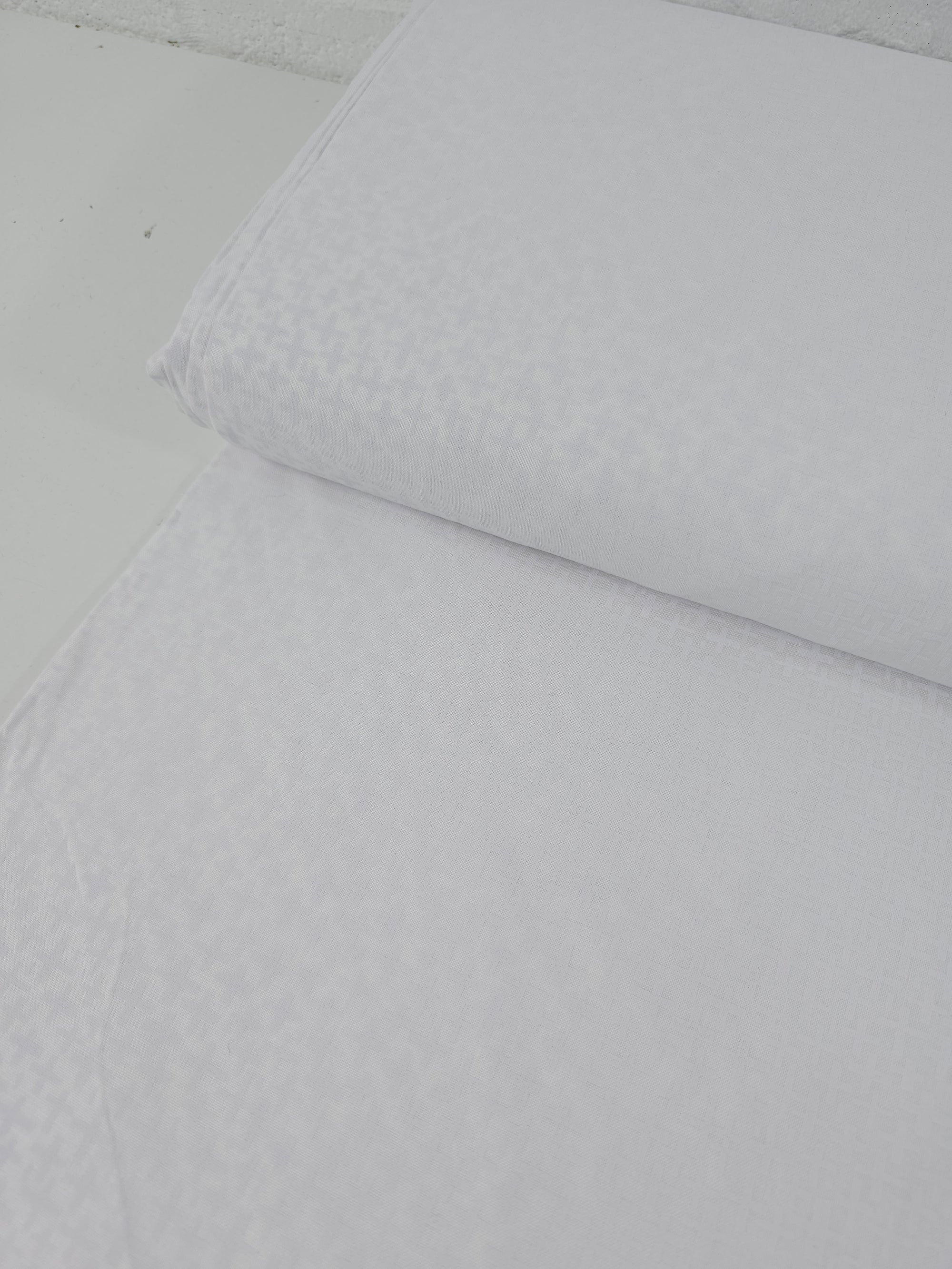Abstract Cross White On White Tonal 100% Cotton 106" - Benartex *EXTRA WIDE*