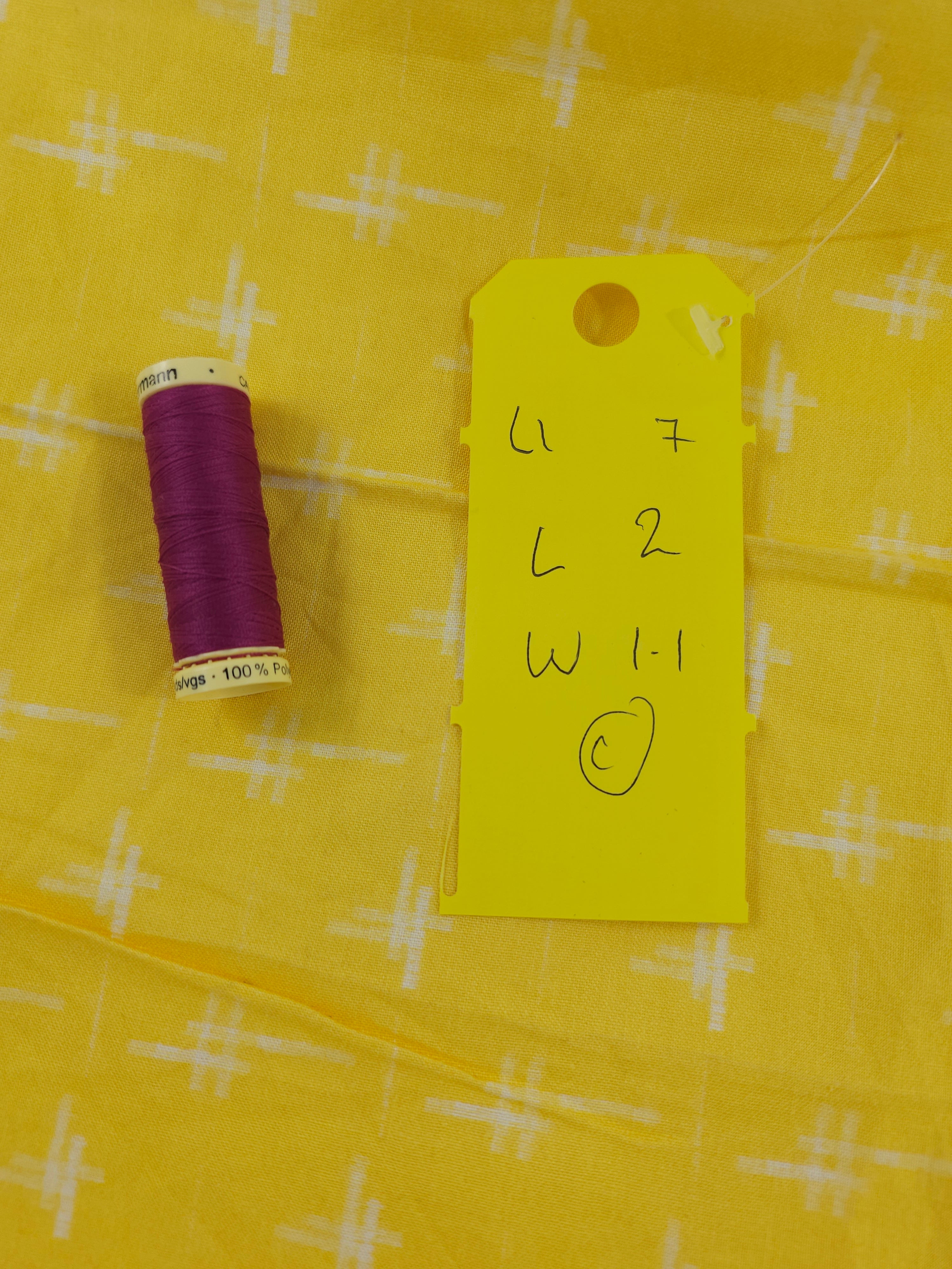 Yellow hash Cotton- 2m piece