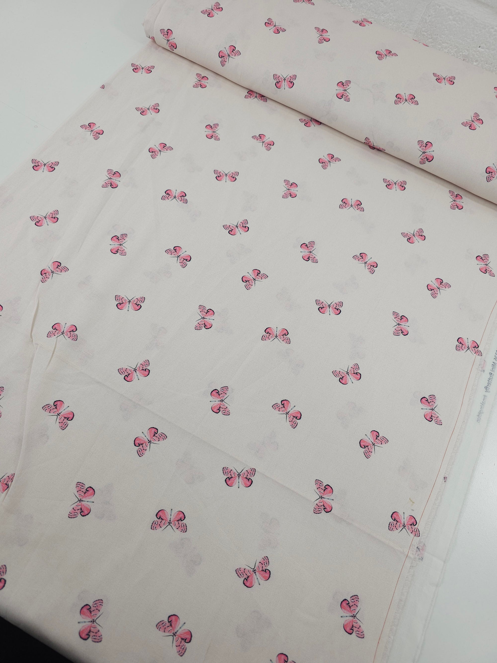 Pale Pink Butterflies 100% Cotton - Michael Miller