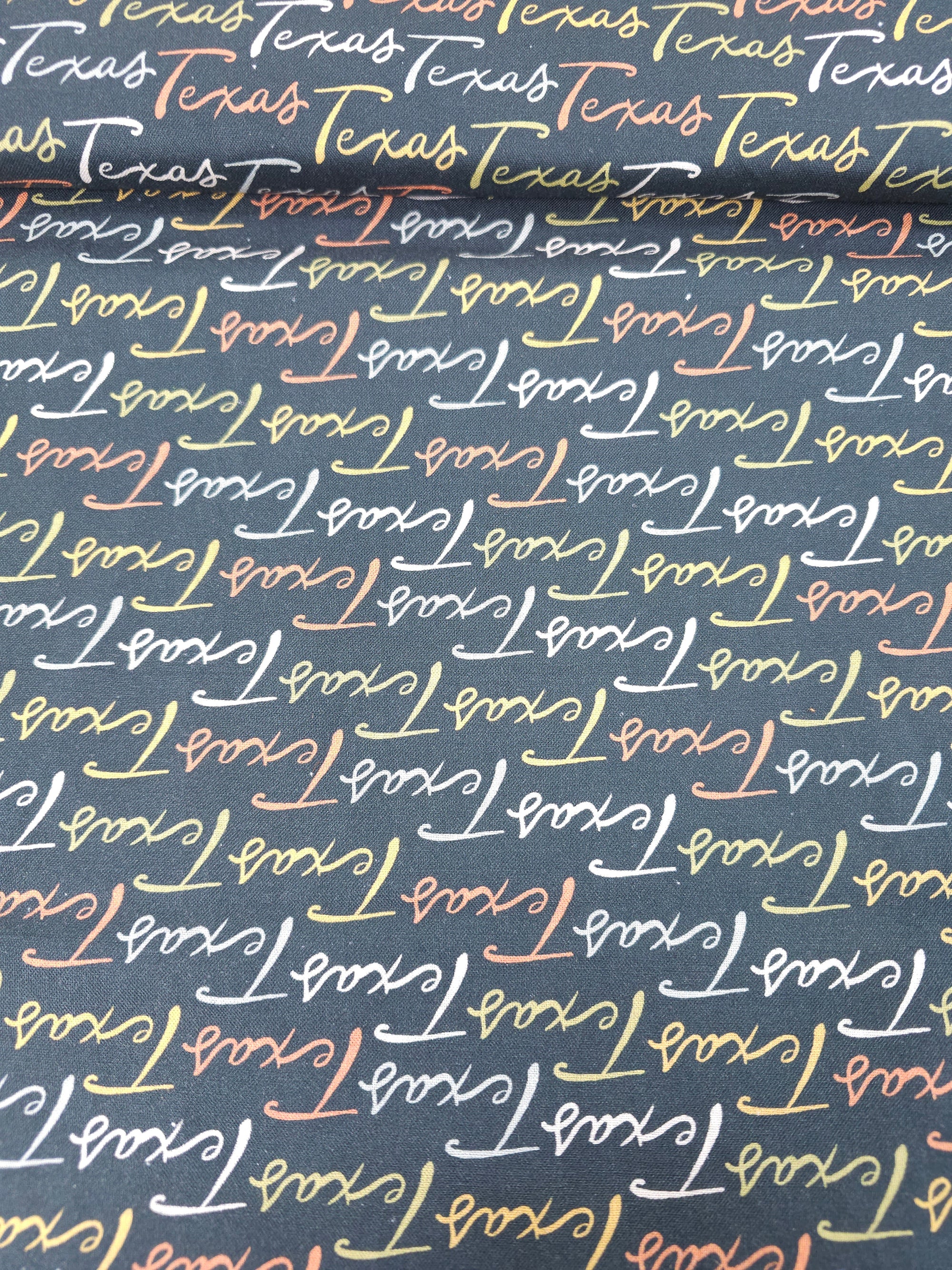 Retro Texas Script 100% Cotton