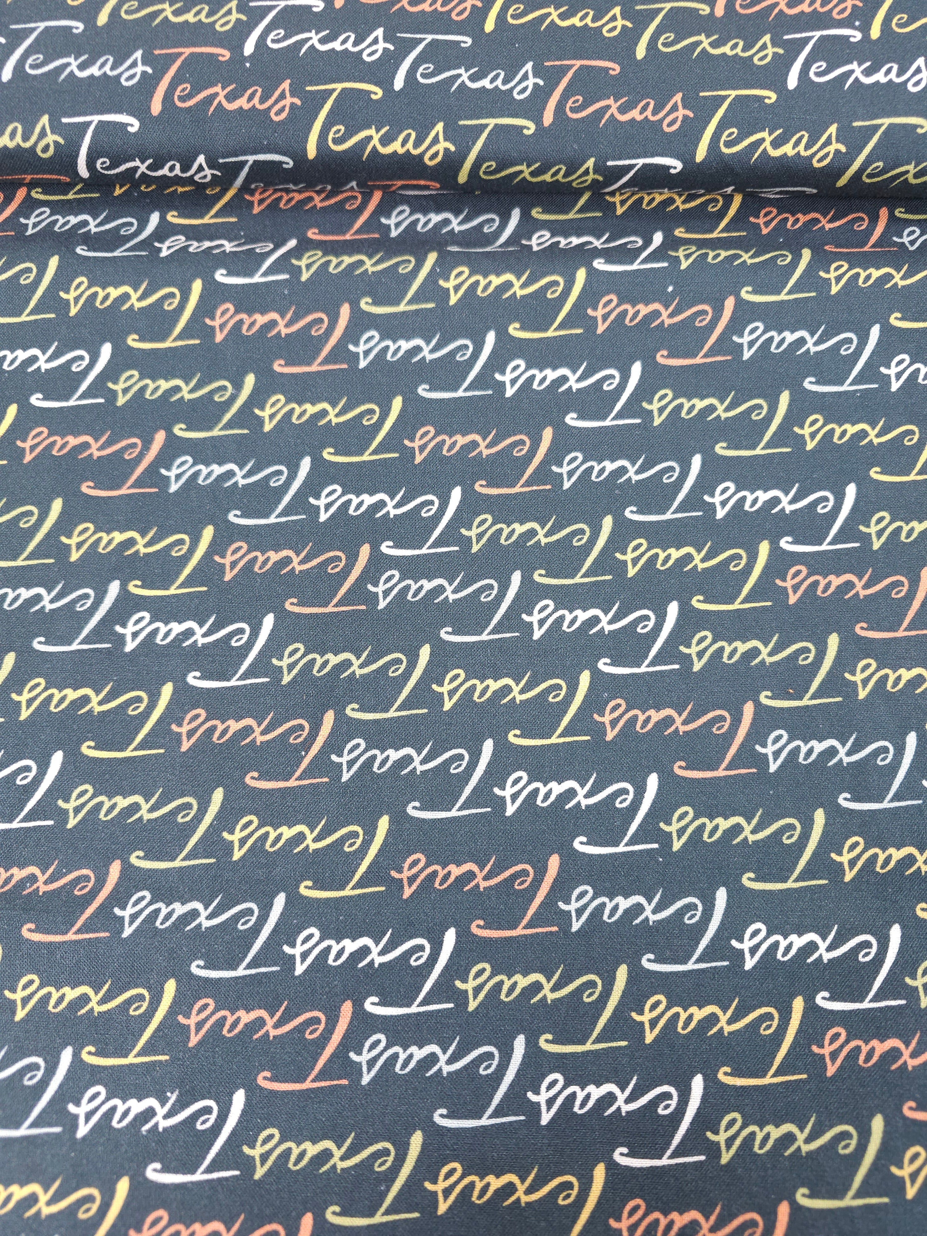 Retro Texas Script 100% Cotton