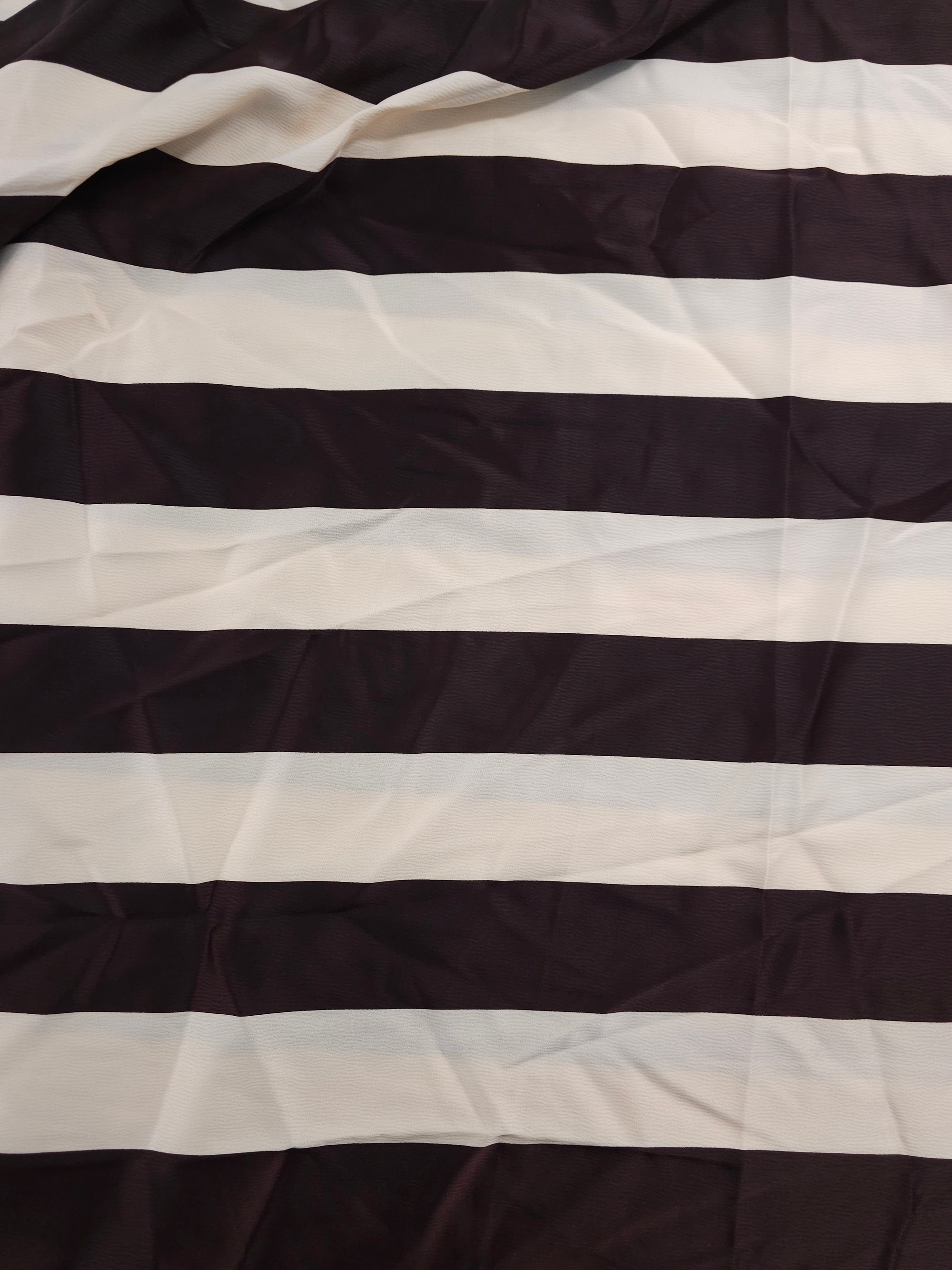 Brown/Cream Stripe Viscose Satin - (Various Sizes)