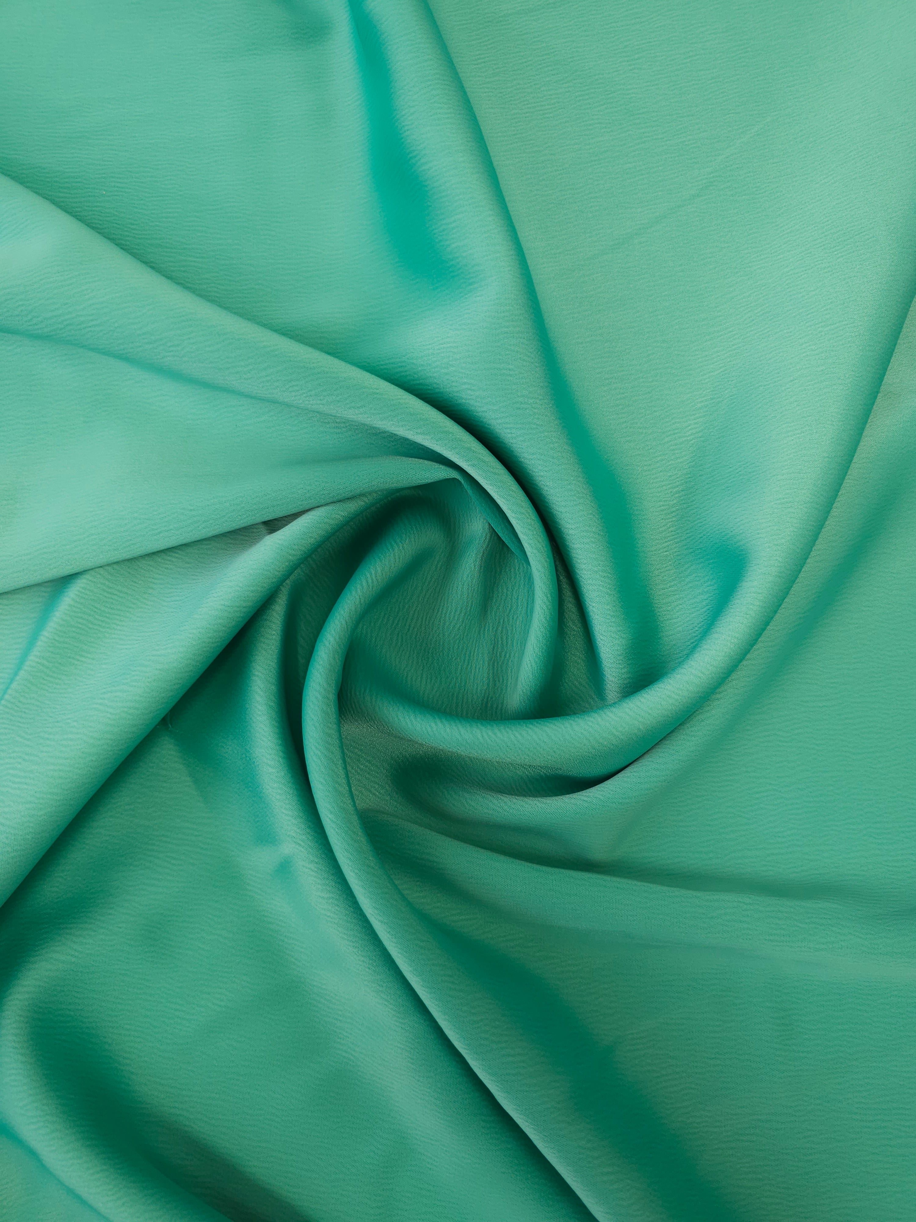 Teal Matte Poly Crinkle Satin