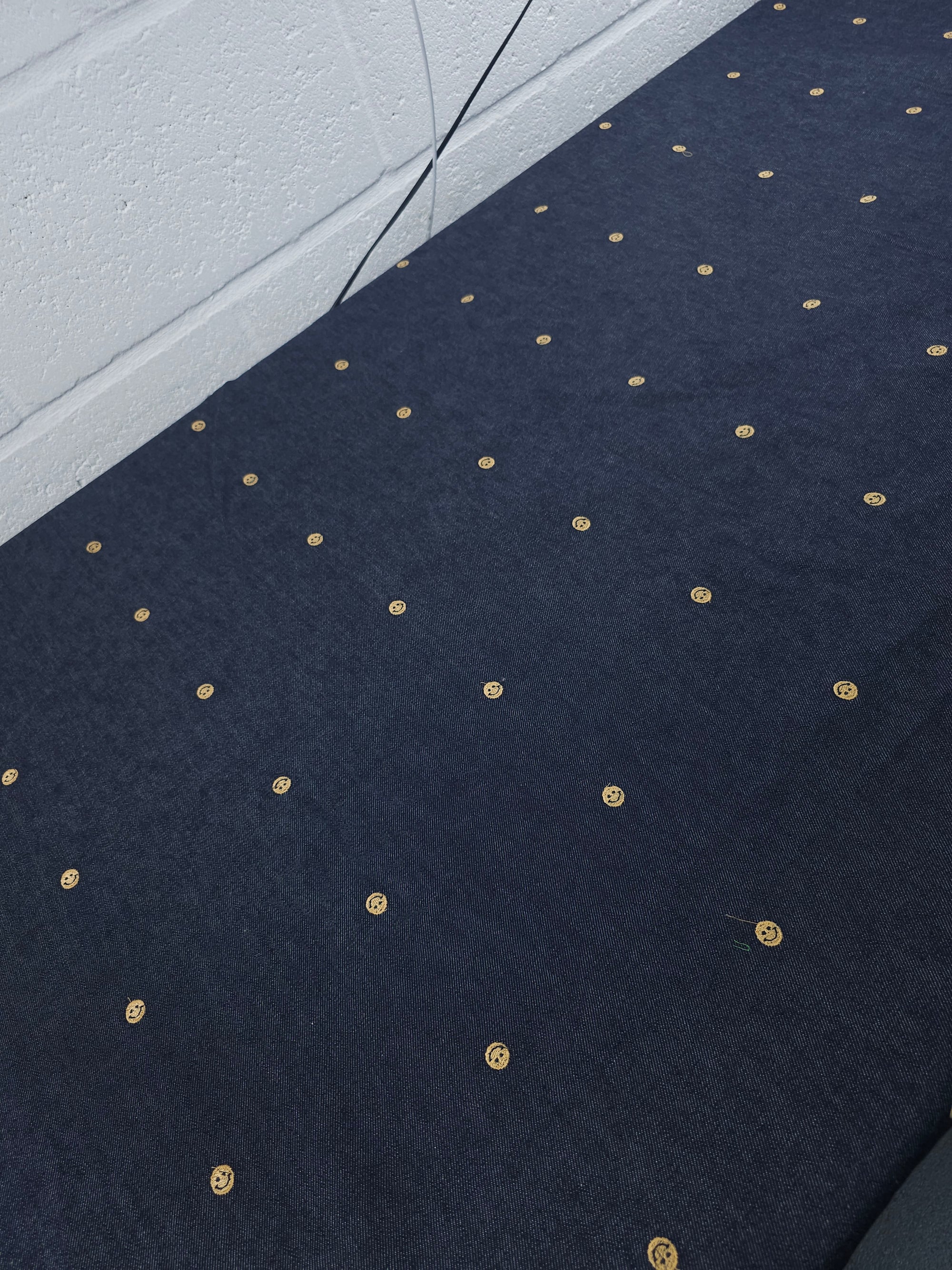 Navy Smiley Face Denim