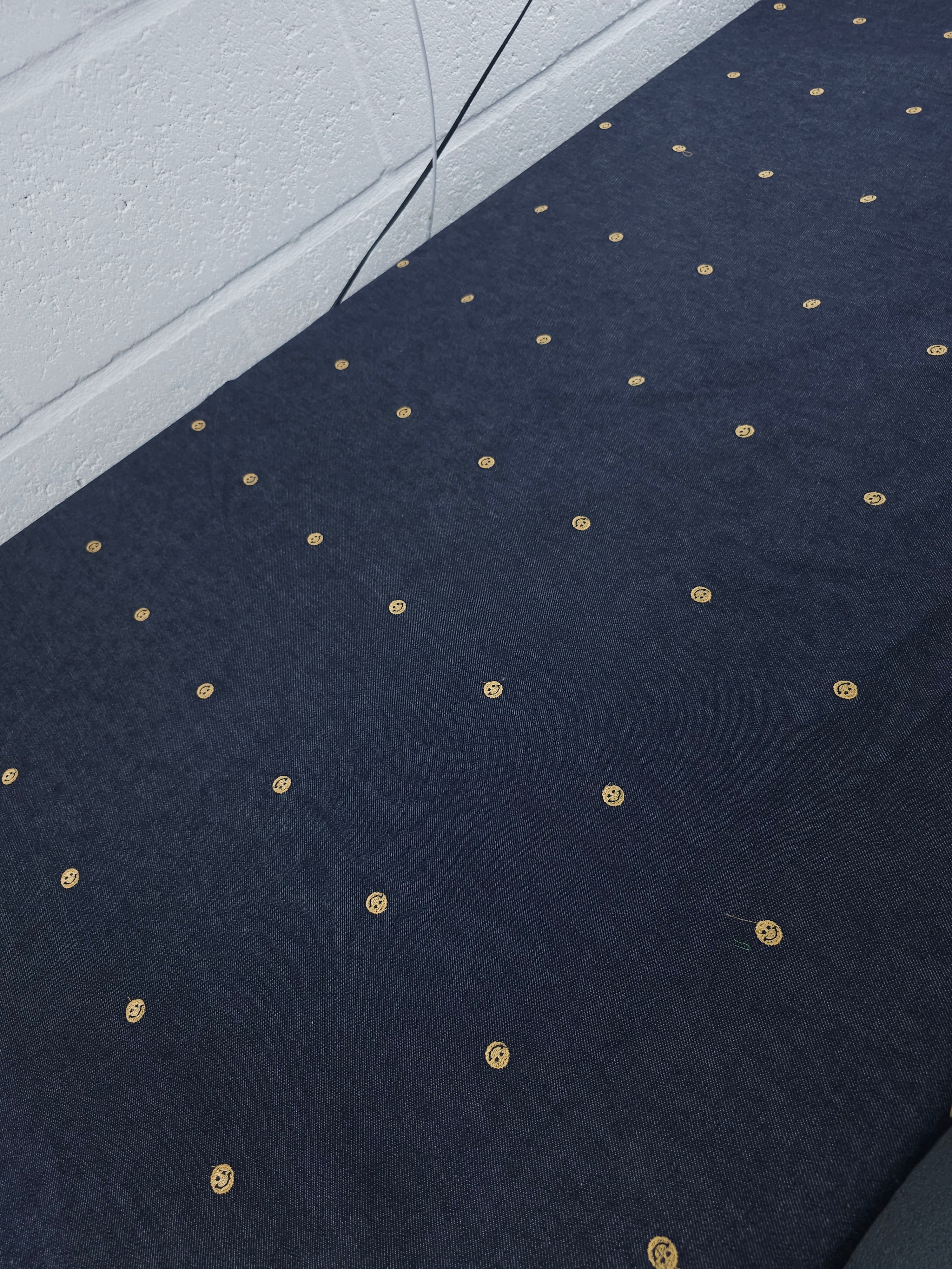 Navy Smiley Face Denim