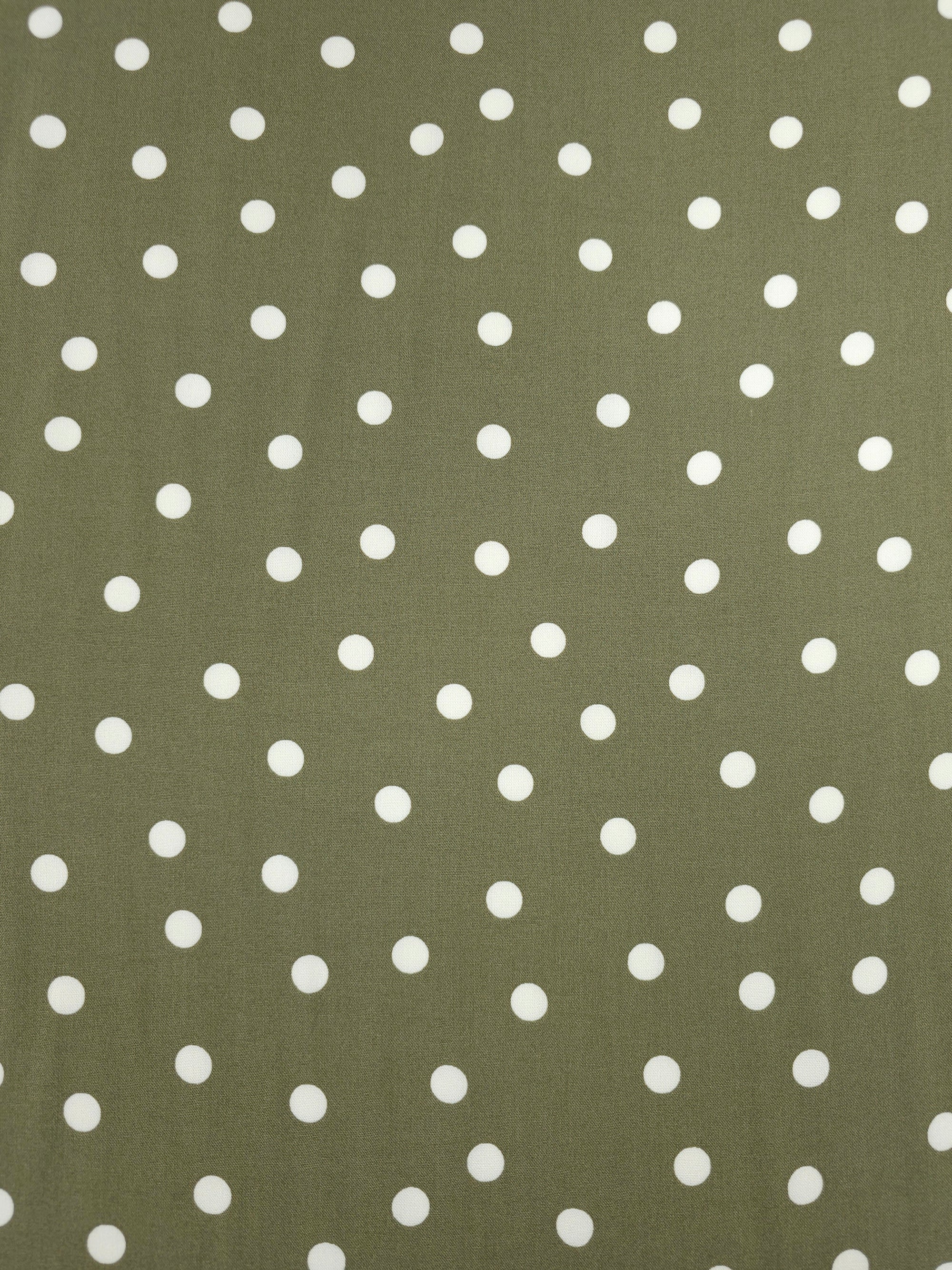 Pistachio Green/White Polka Dot Viscose Challis