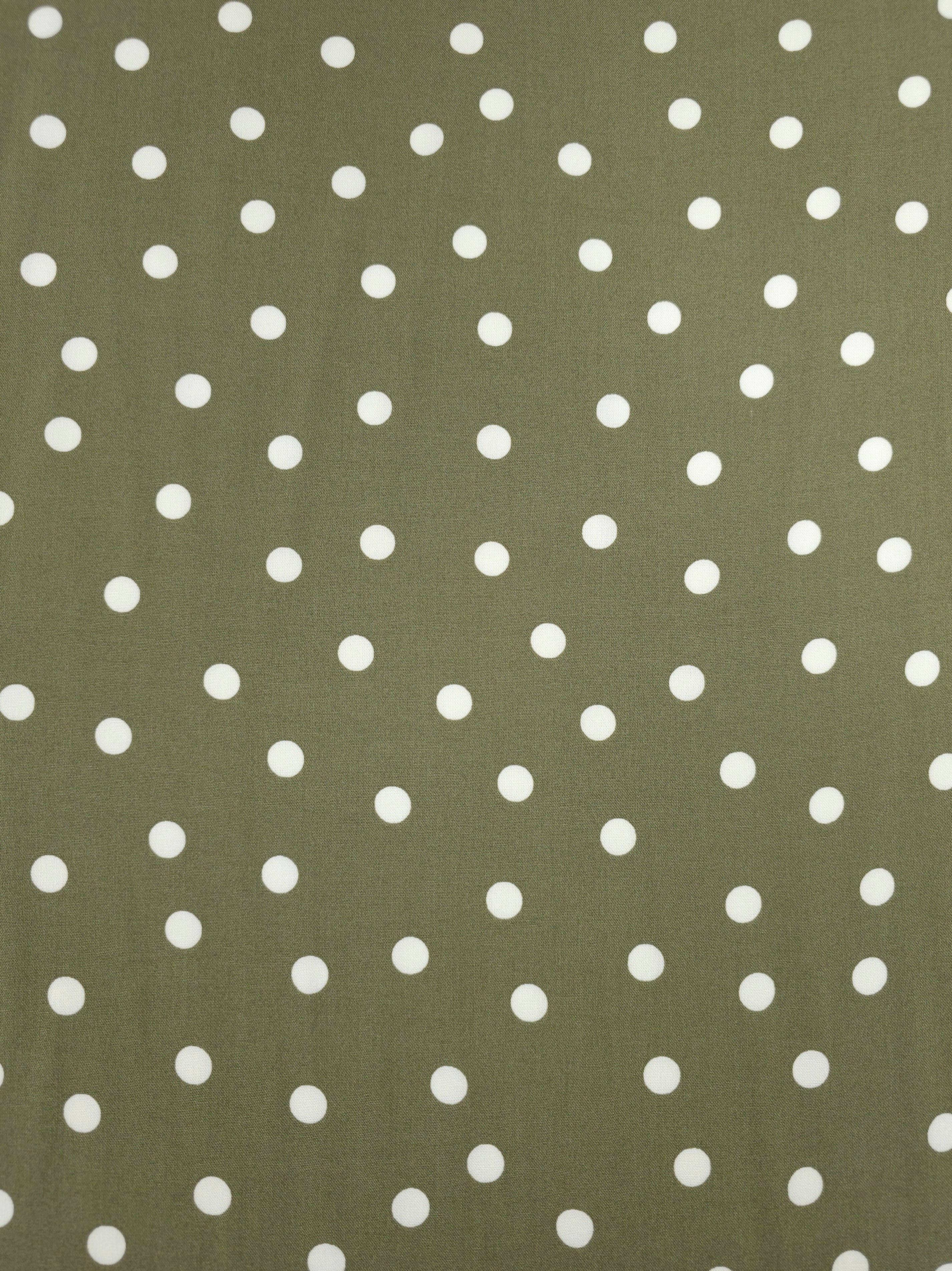 Pistachio Green/White Polka Dot Viscose Challis