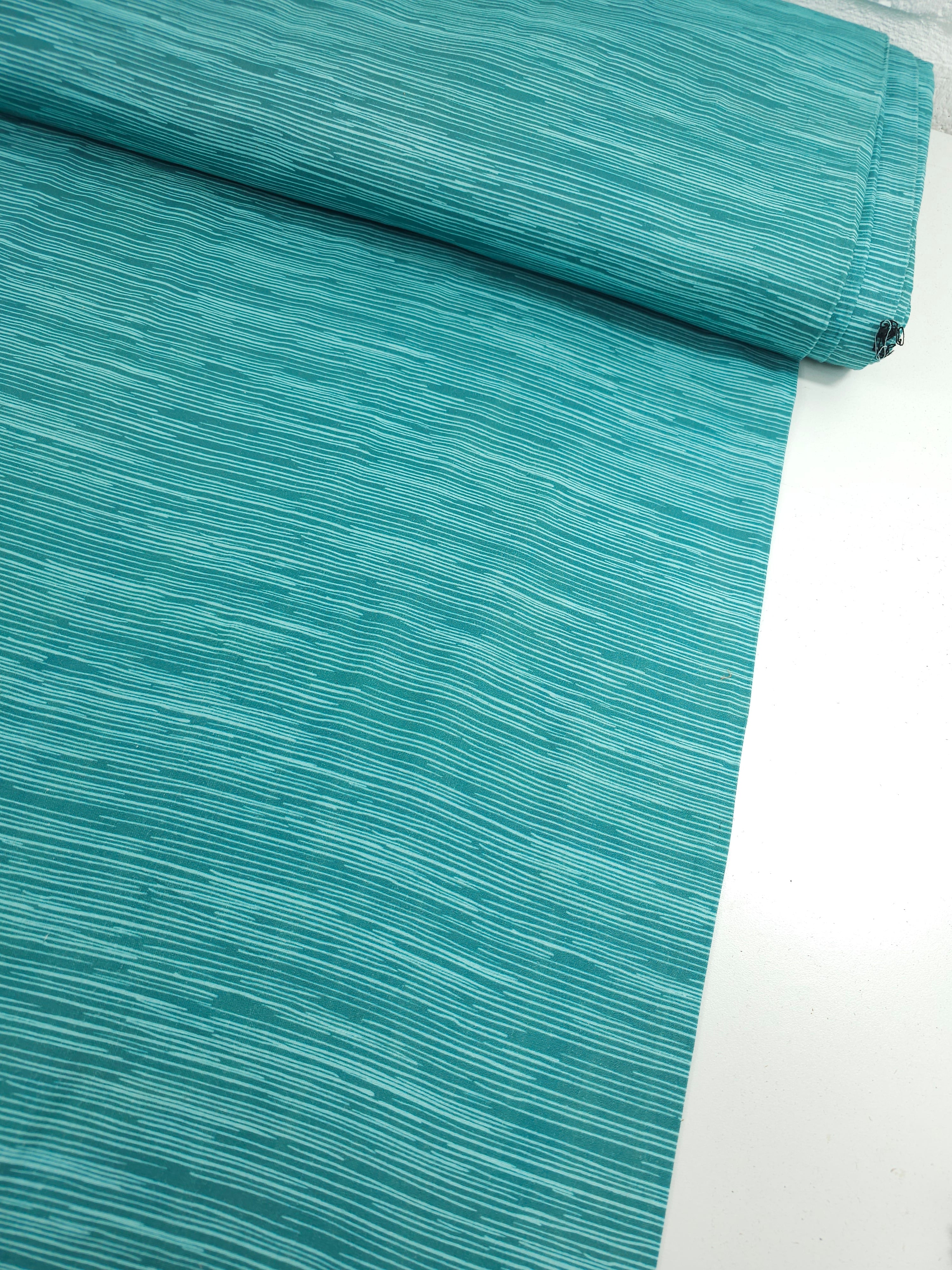 Mint/Teal Abstract Lines 100% Cotton