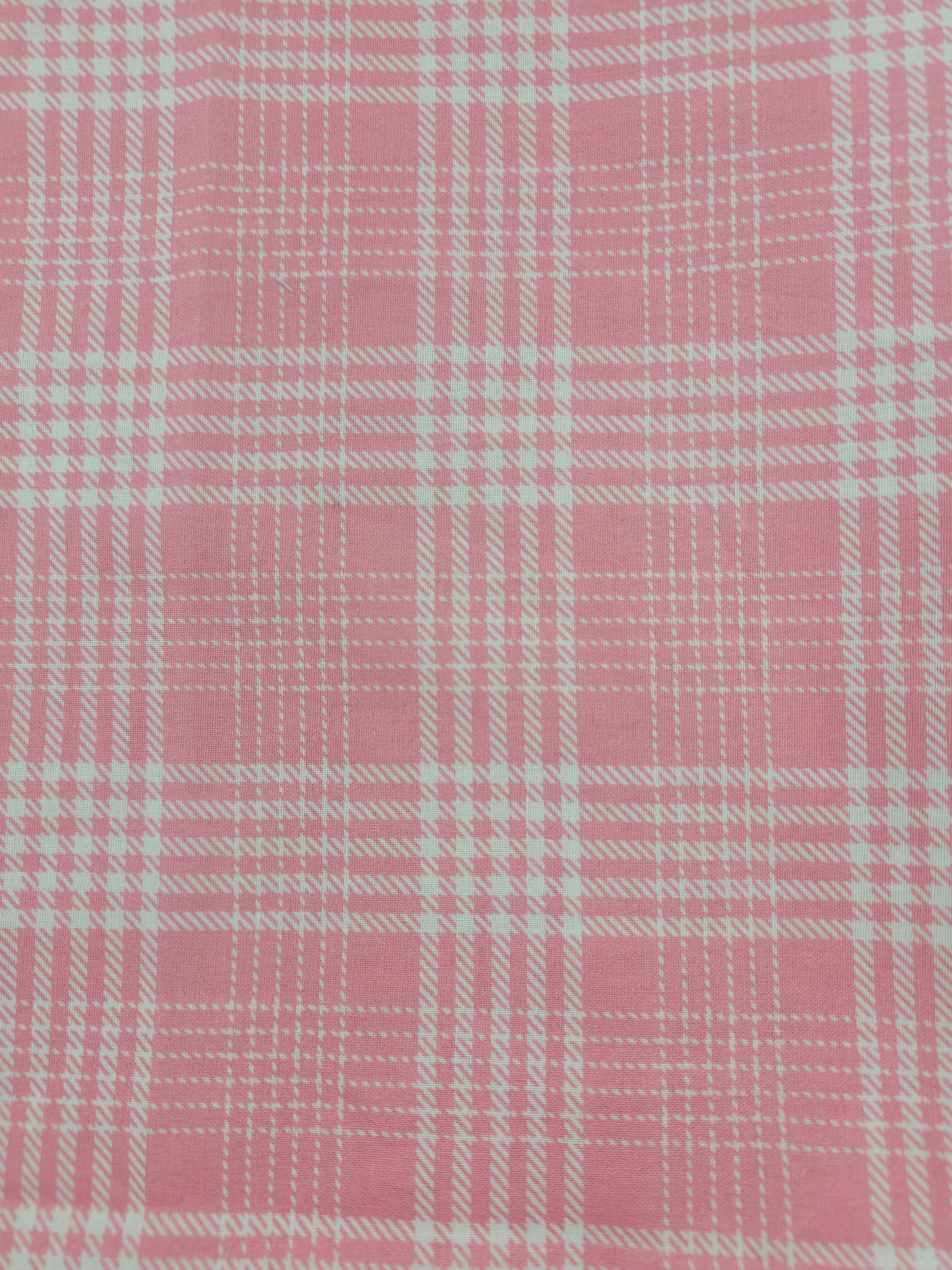 Pink plaid Cotton- 2.3m piece