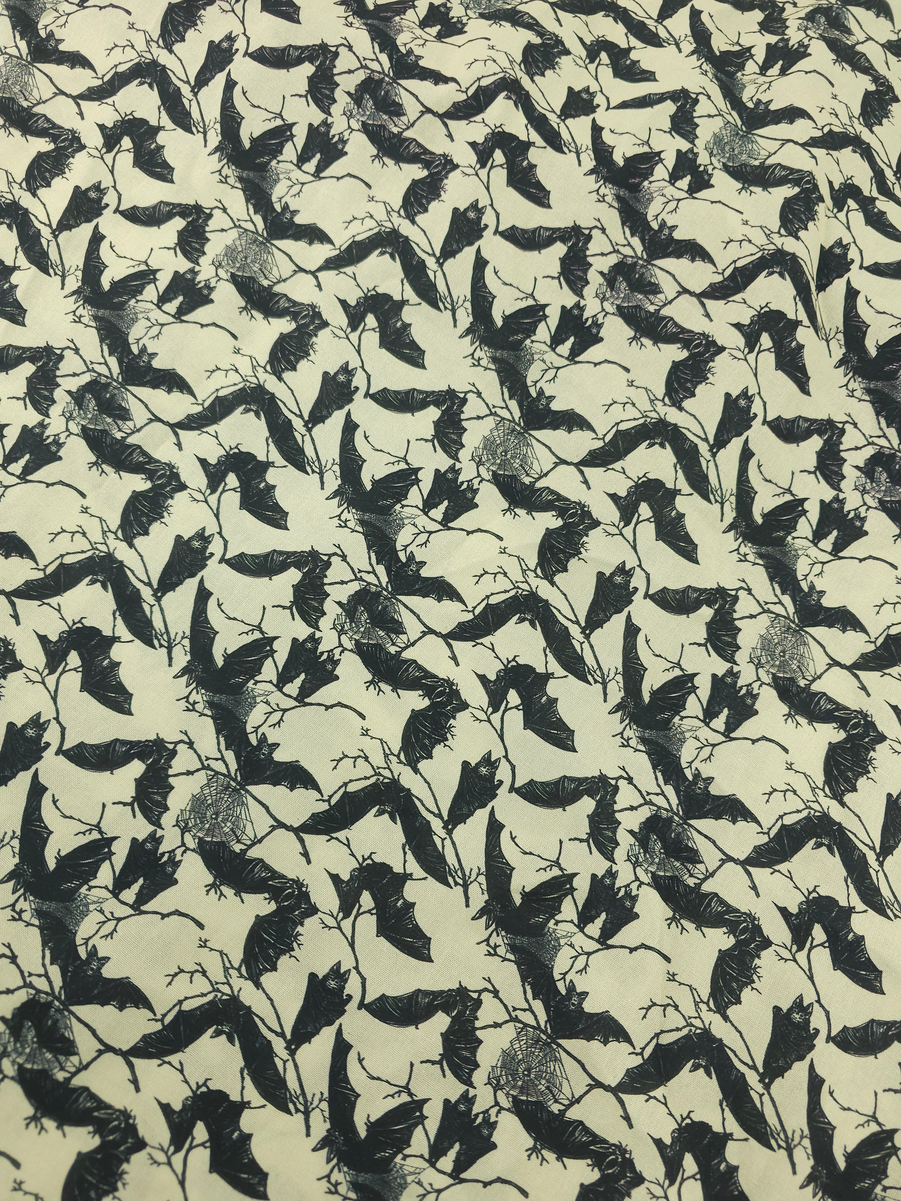Cream bats Cotton- 1m piece