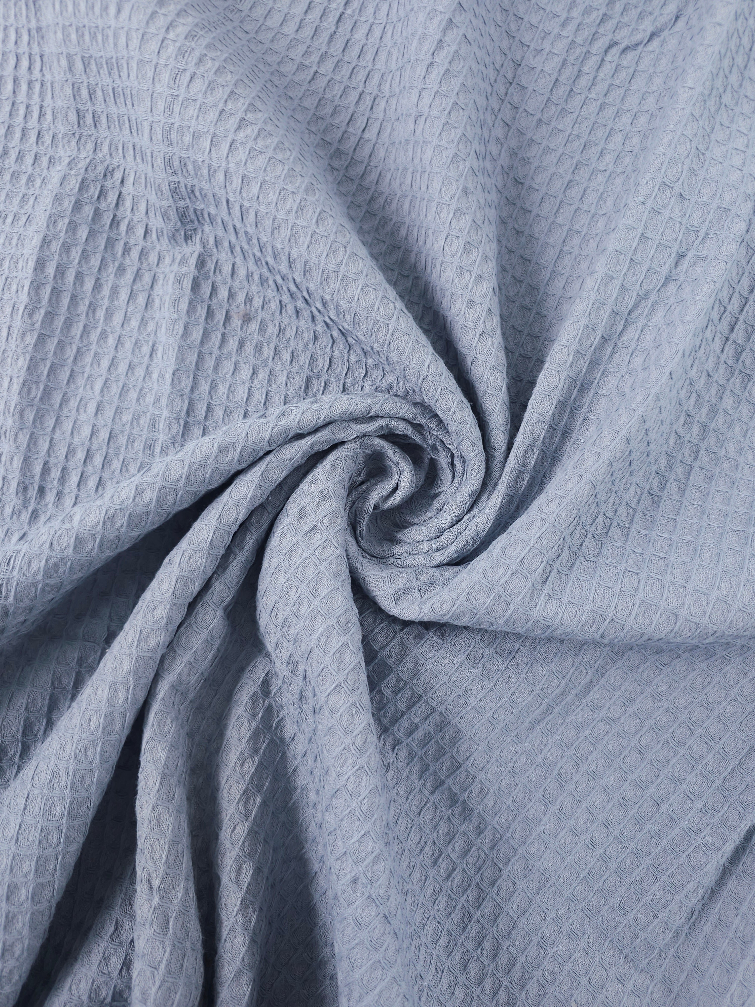 Dusky Blue Waffle Cotton *EXTRA WIDE*