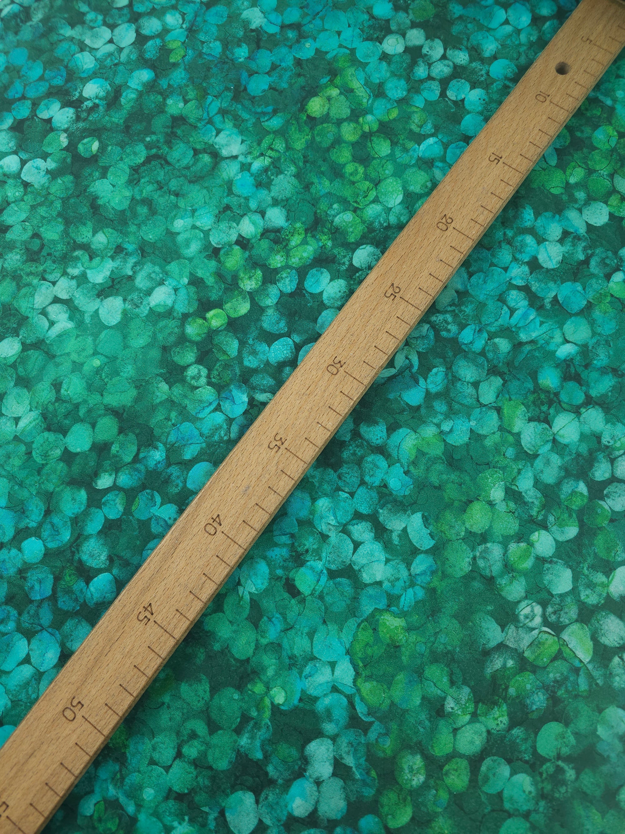 Teal/Green Confetti Petals 100% Cotton