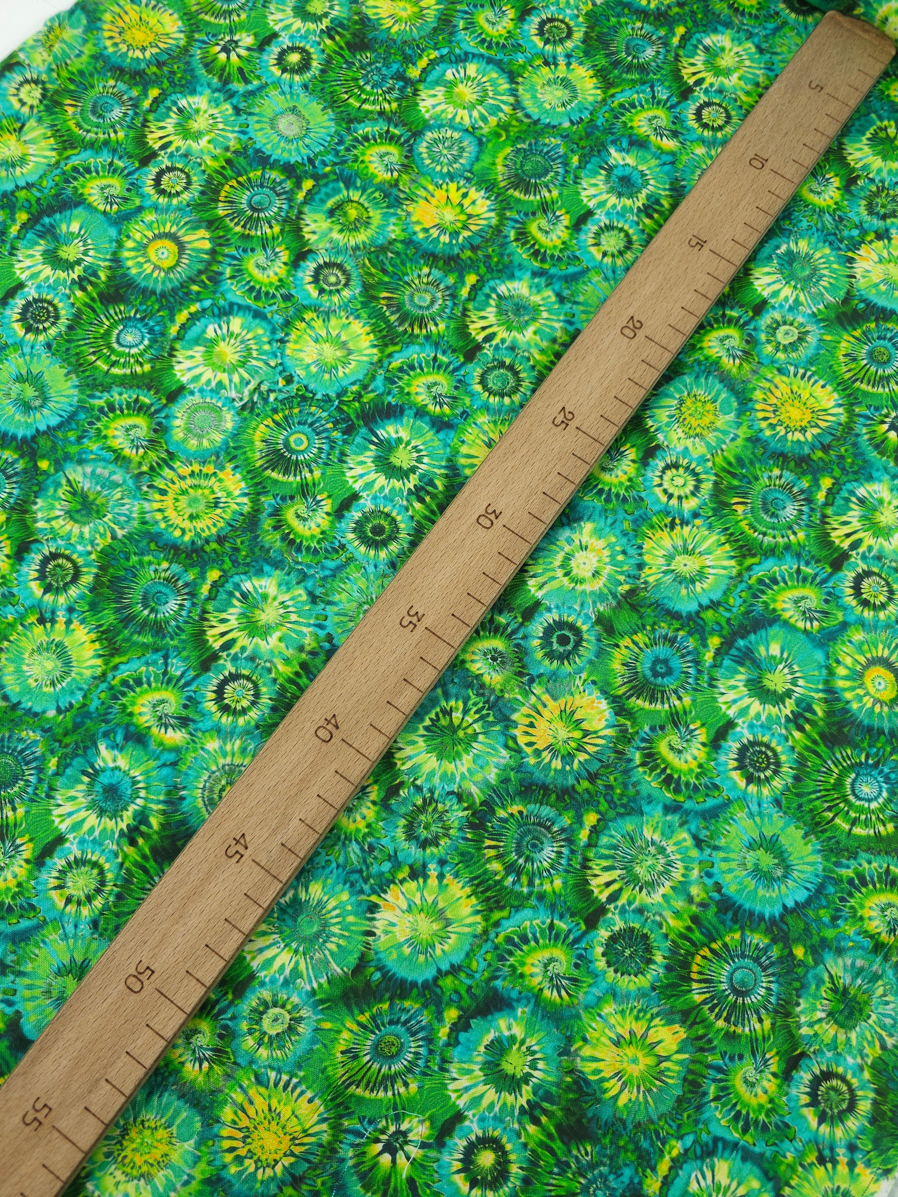 Green Tie Dye Kaleidoscope 100% Cotton