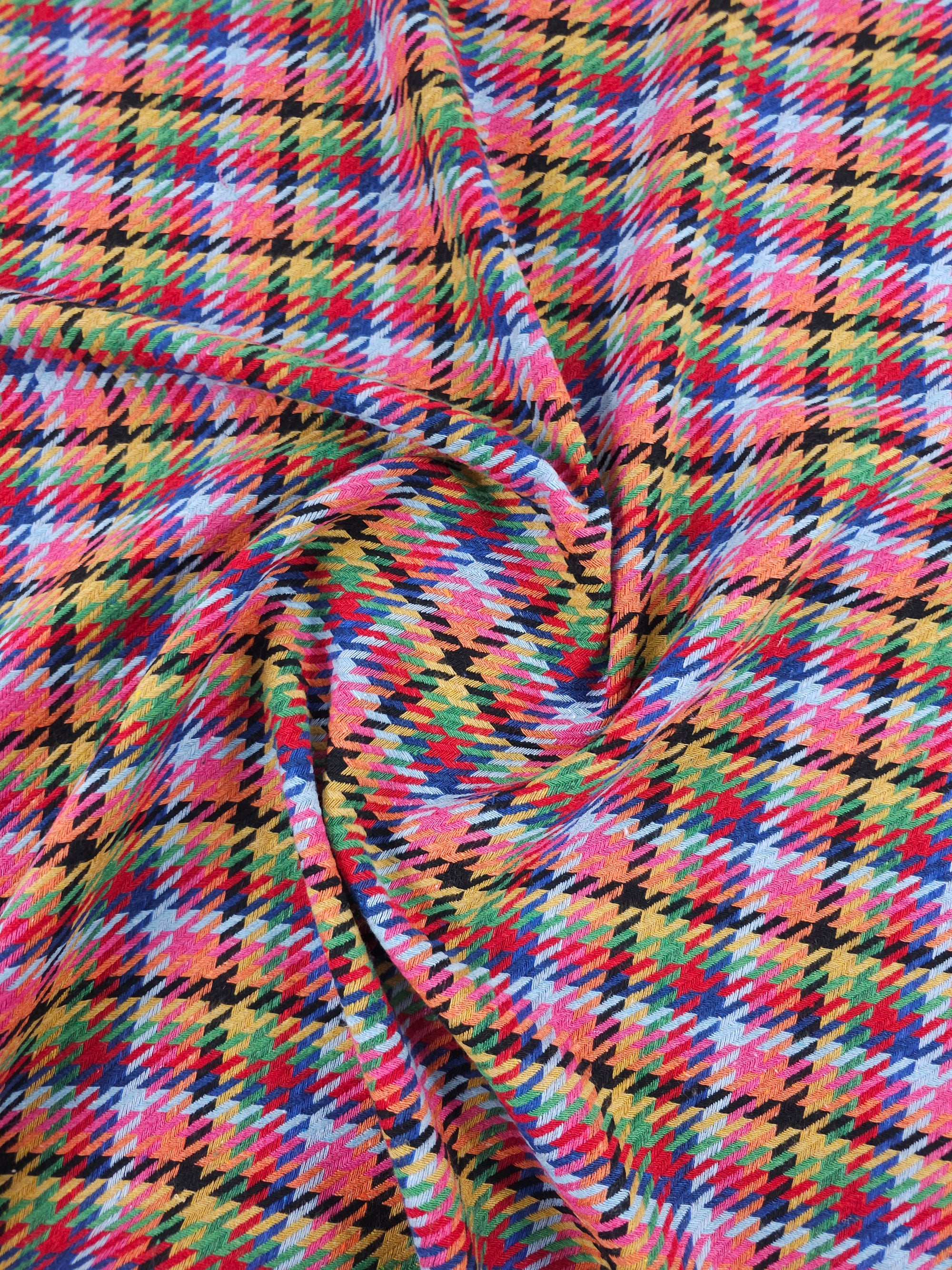 Multicolour Tartan Check Boucle