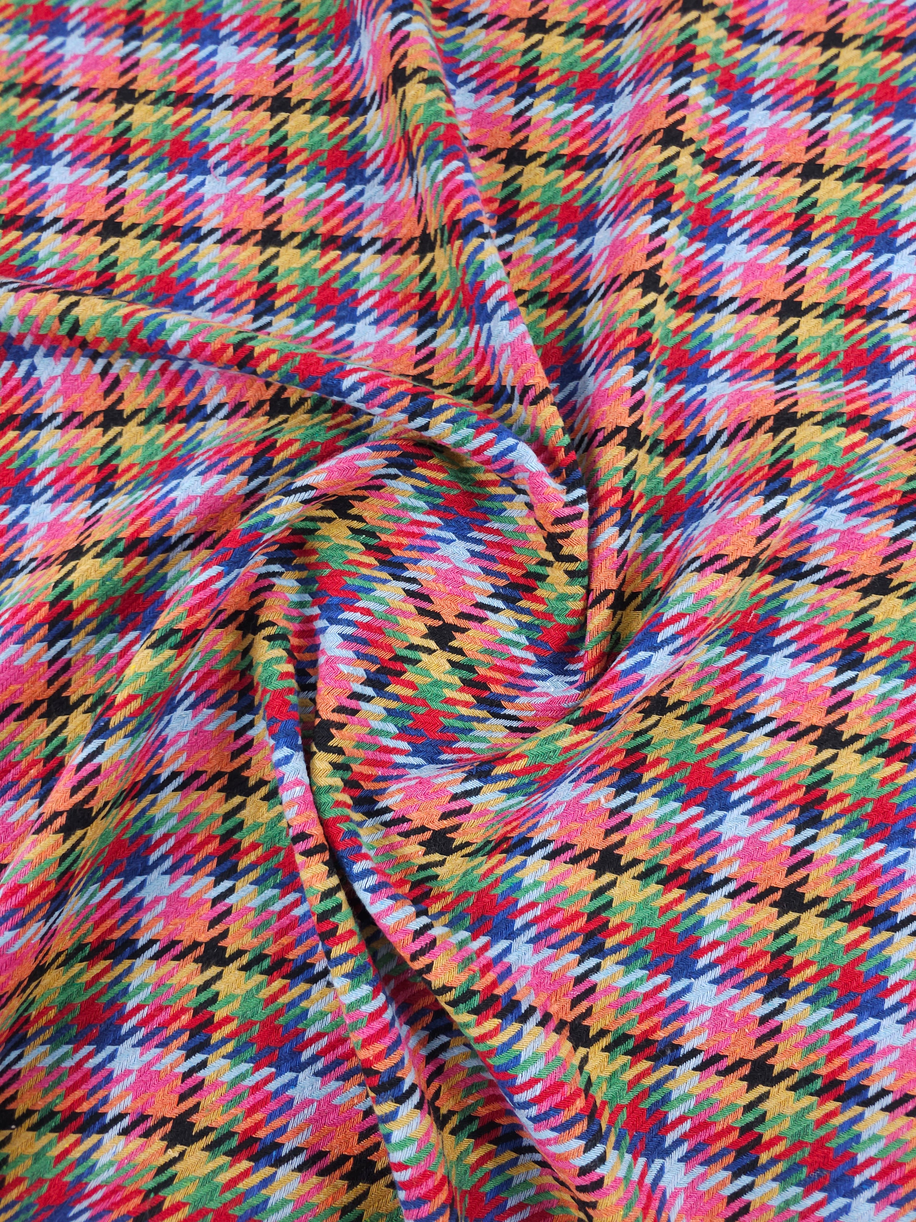 Multicolour Tartan Check Boucle
