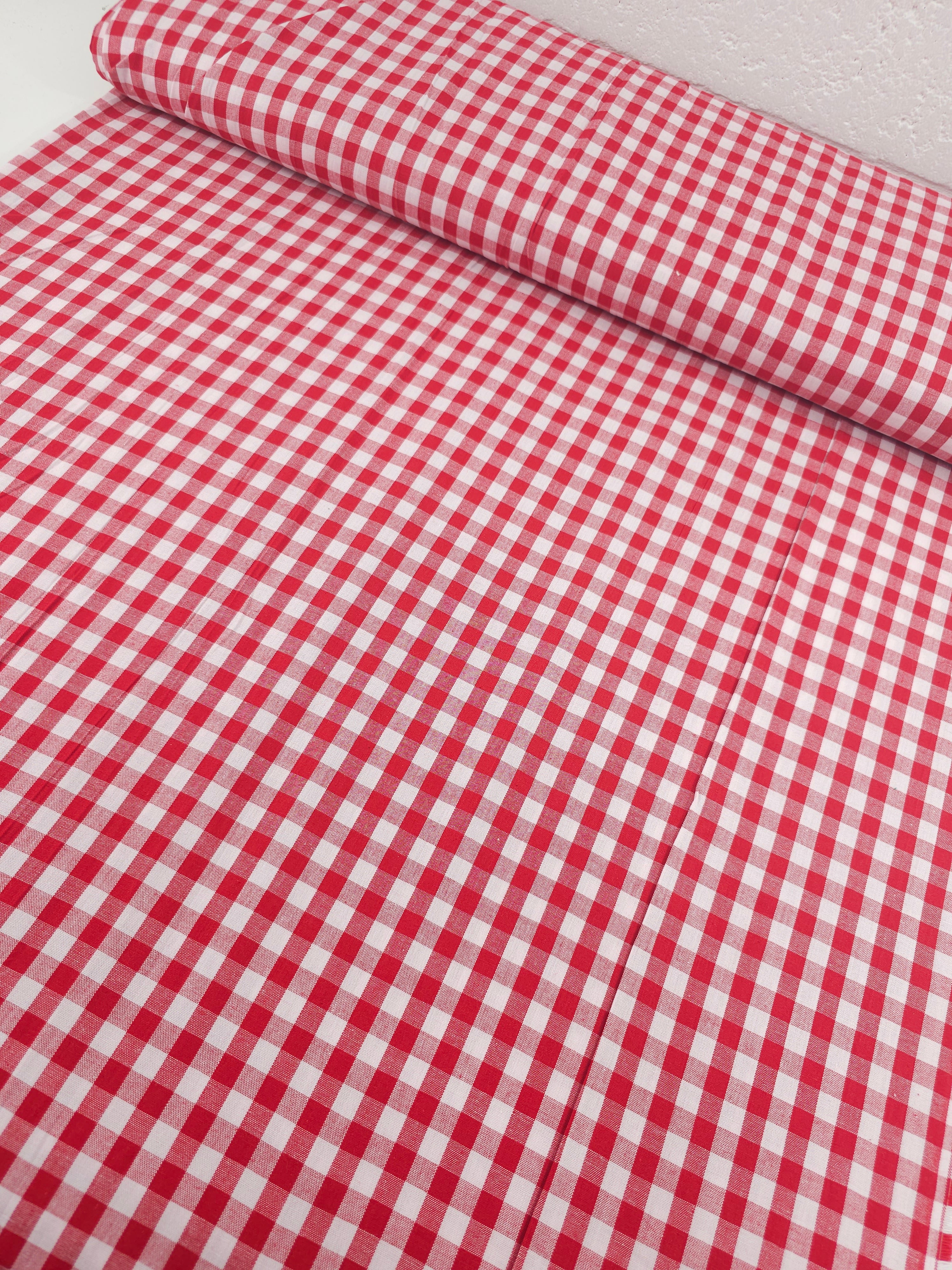 Red Gingham 100% Cotton 55"