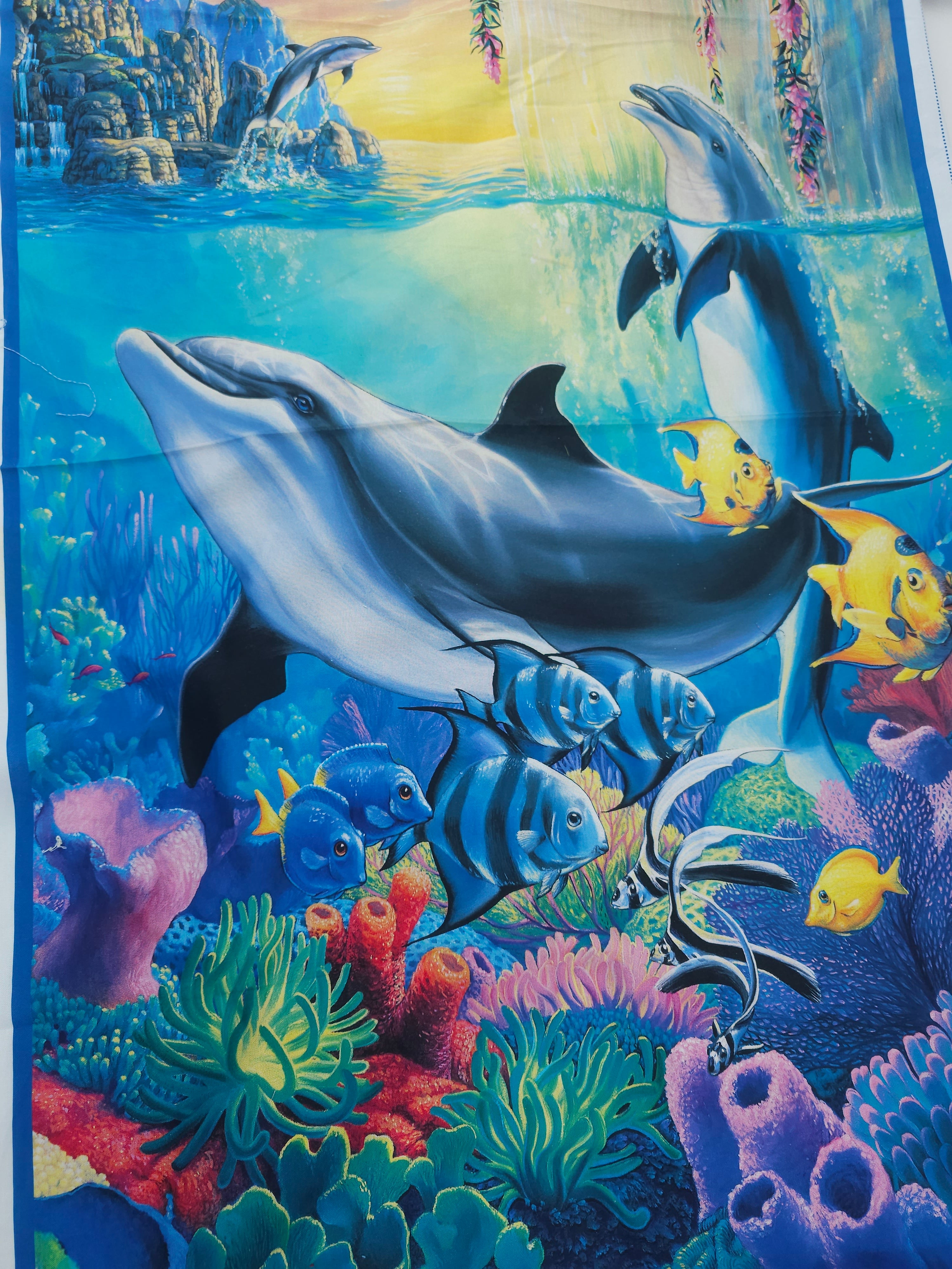 Dolphin Cotton panel- 1.2m piece