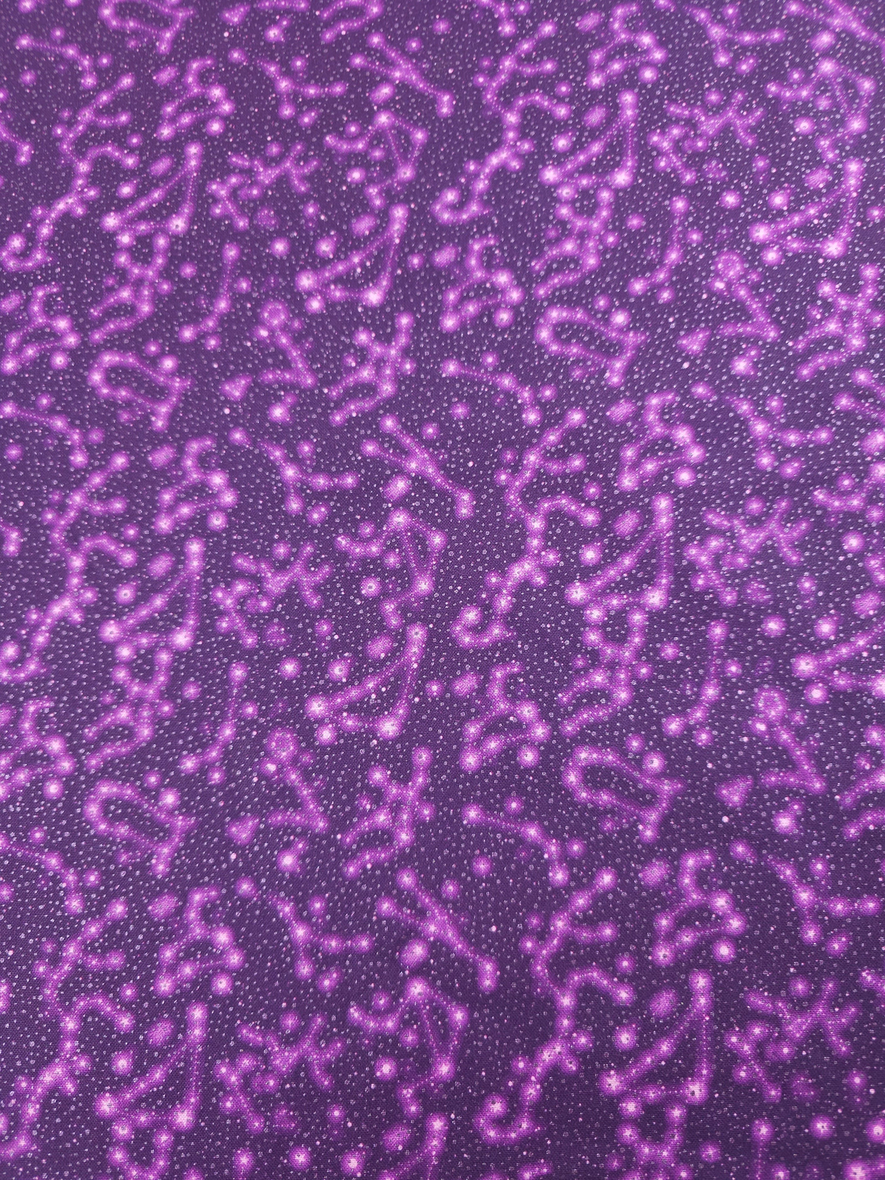 Purple/Silver Horoscope Skies 100% Cotton - Benartex
