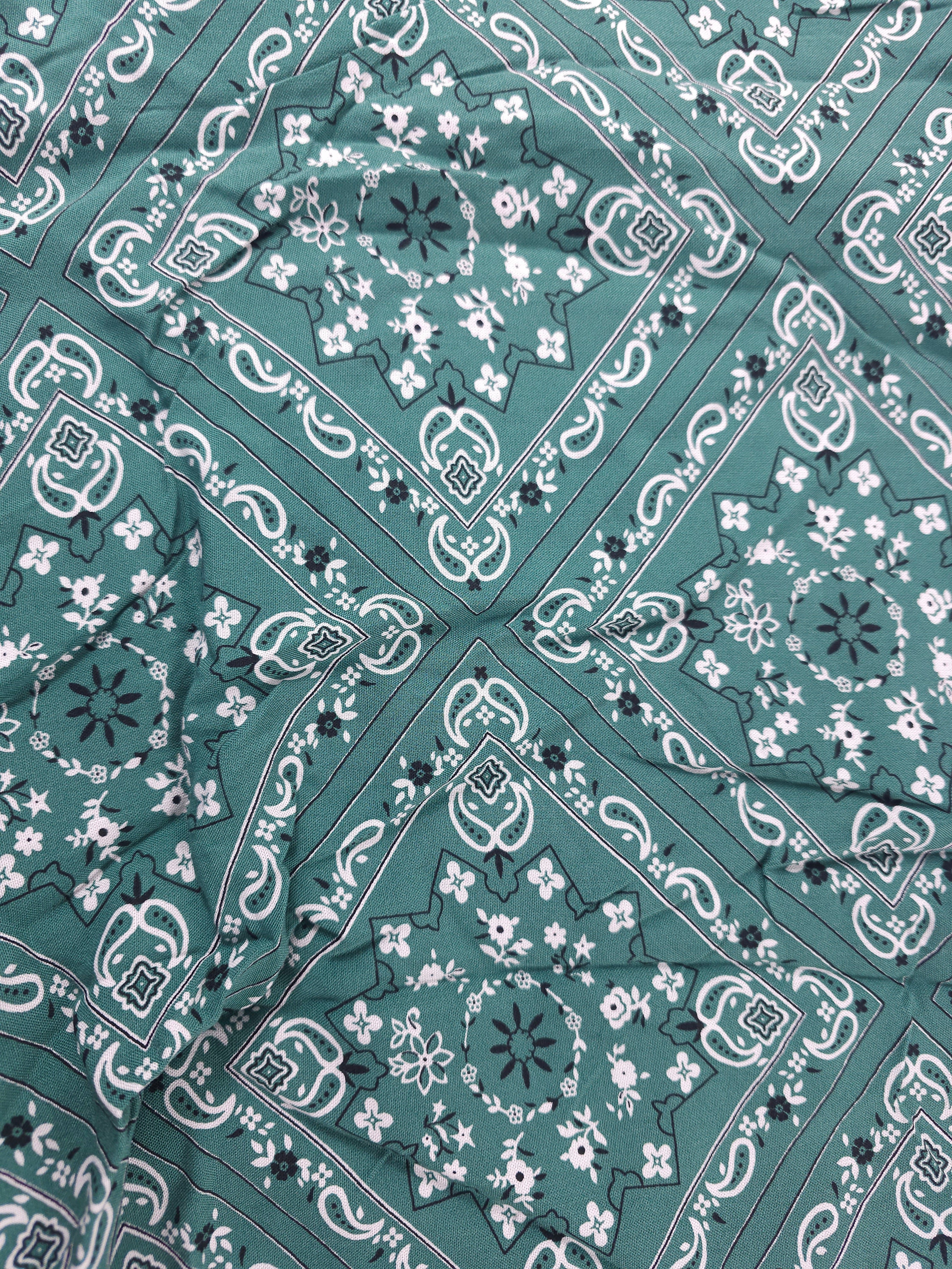 Forest green bandana Viscose- 2m piece