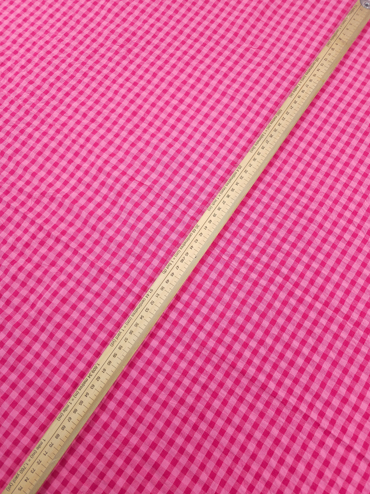 Hot Pink/Fuchsia Small Gingham Cotton SeerSucker *PRE-ORDER*
